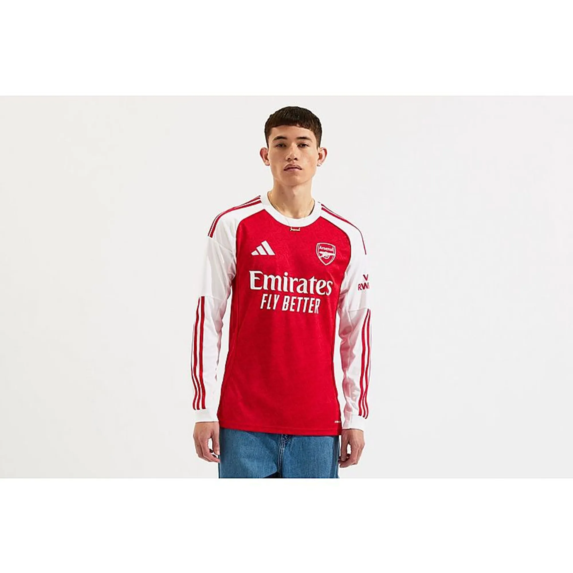 Arsenal adidas 25/26 Long Sleeved Home Shirt, Red MJI9536
