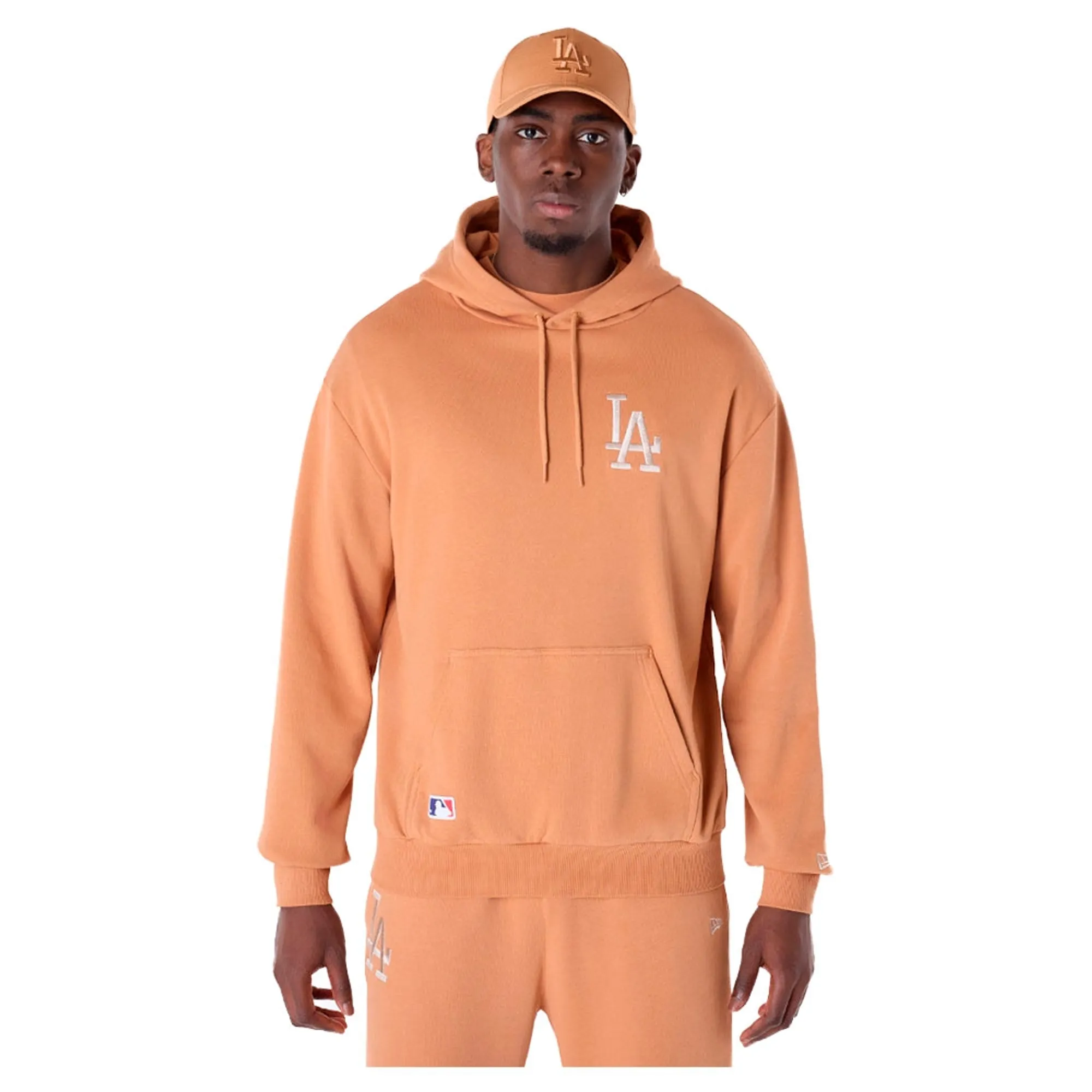 LA Dodgers MLB League Essential Dark Beige Oversized Pullover Hoodie New Era Cap adult unisex
