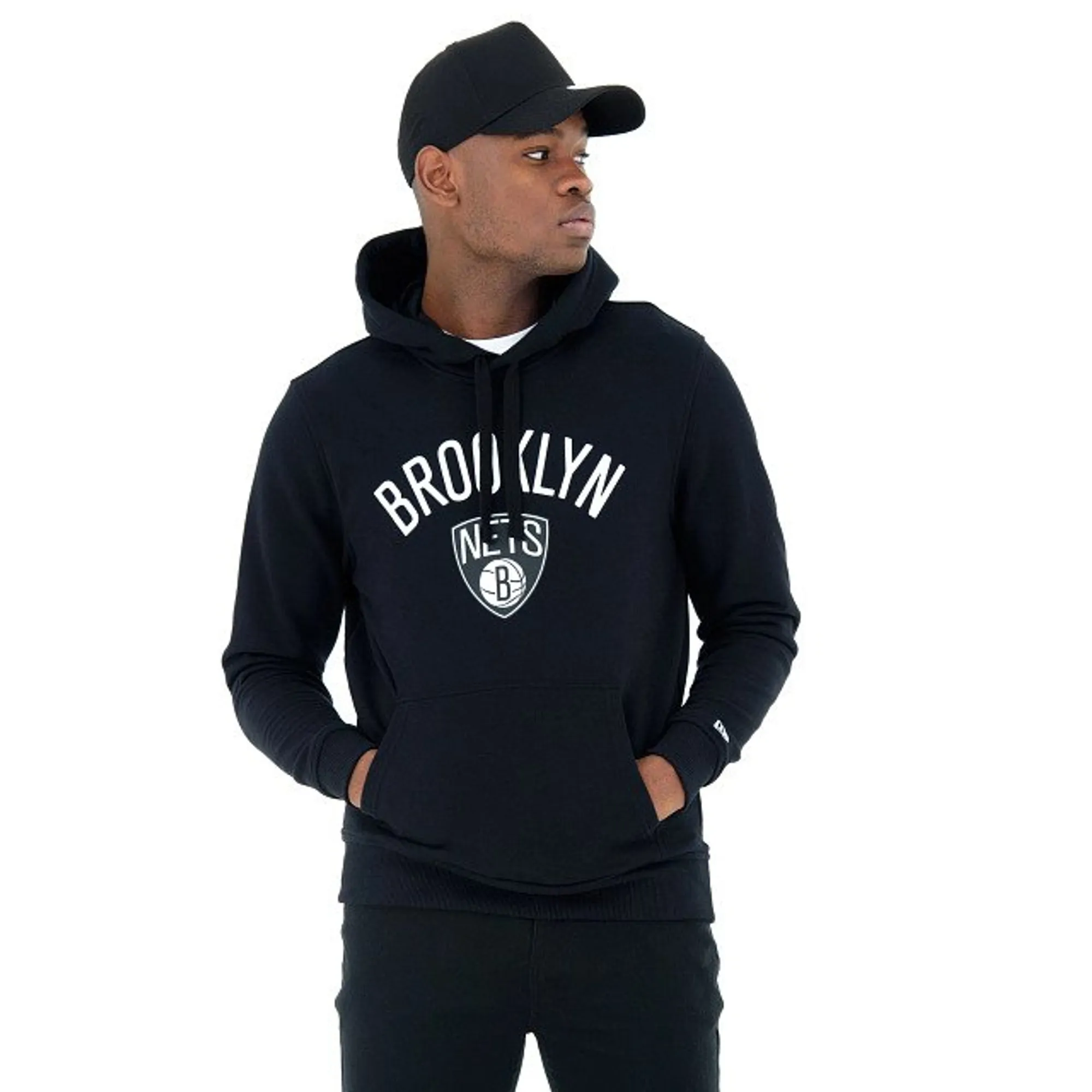 Brooklyn Nets NBA Regular Black Pullover Hoodie New Era Cap adult unisex