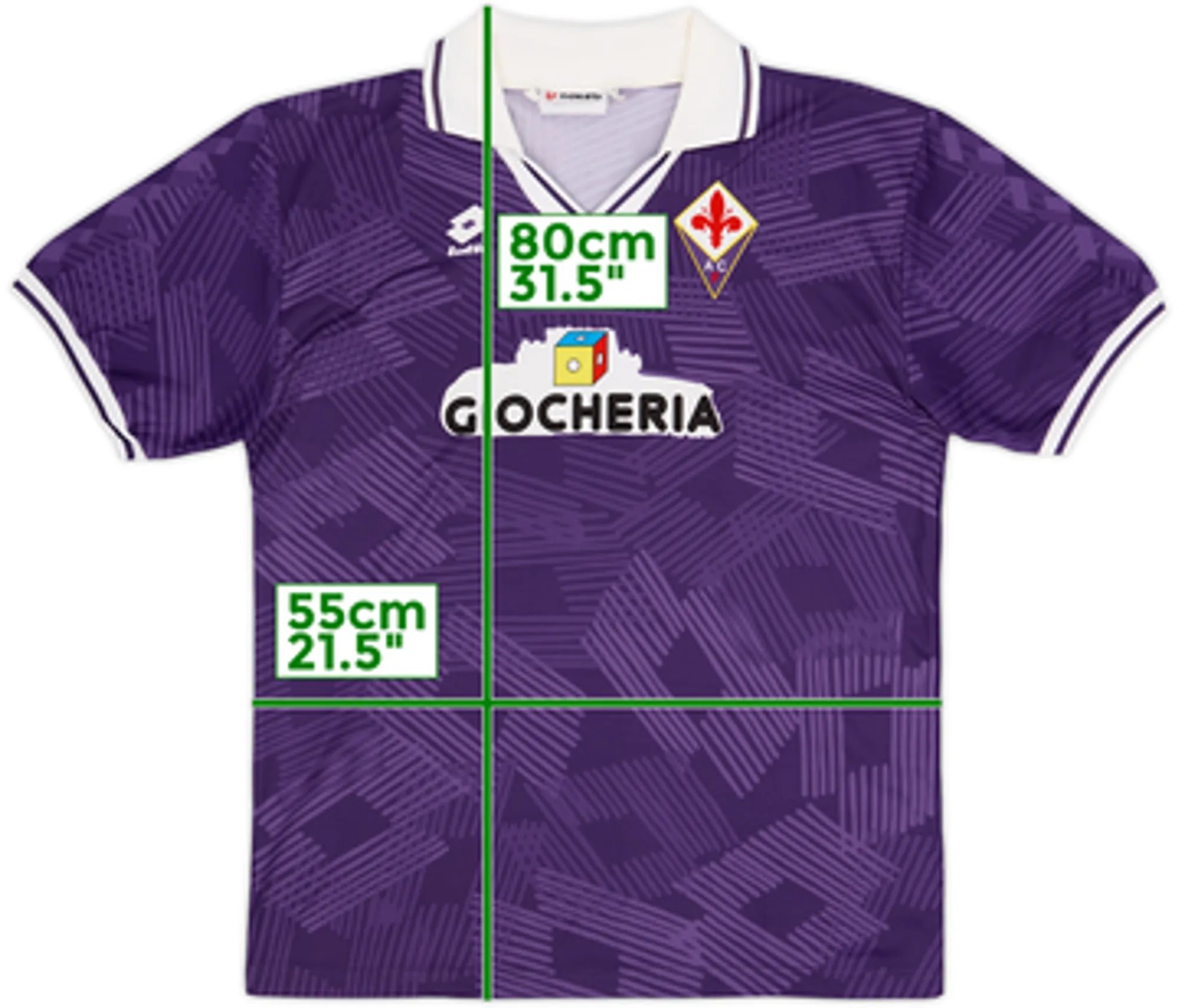 Lotto Fiorentina Mens SS Home Shirt 1991/92