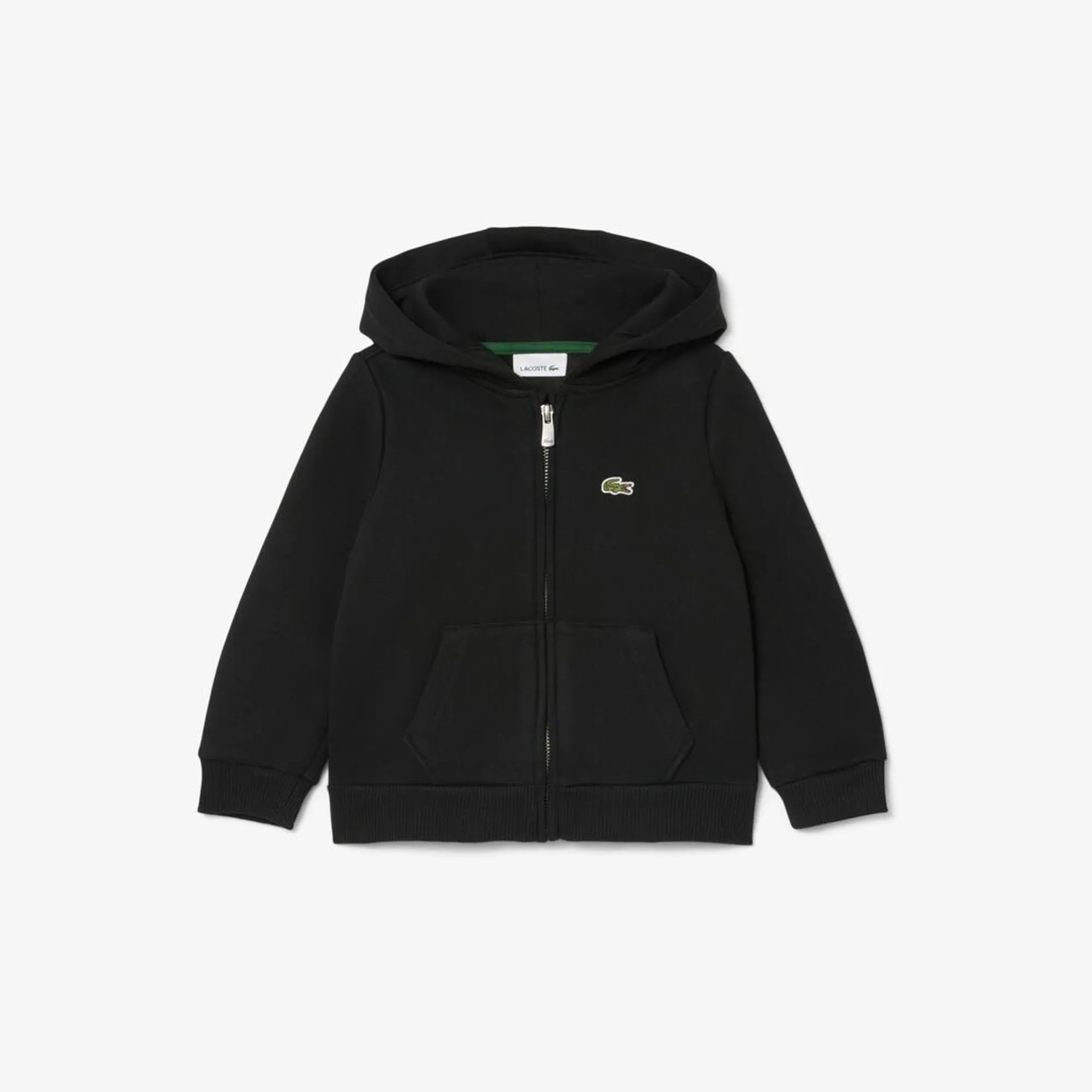 Lacoste Unisex Fleece Zip-Up Hoodie - Noir