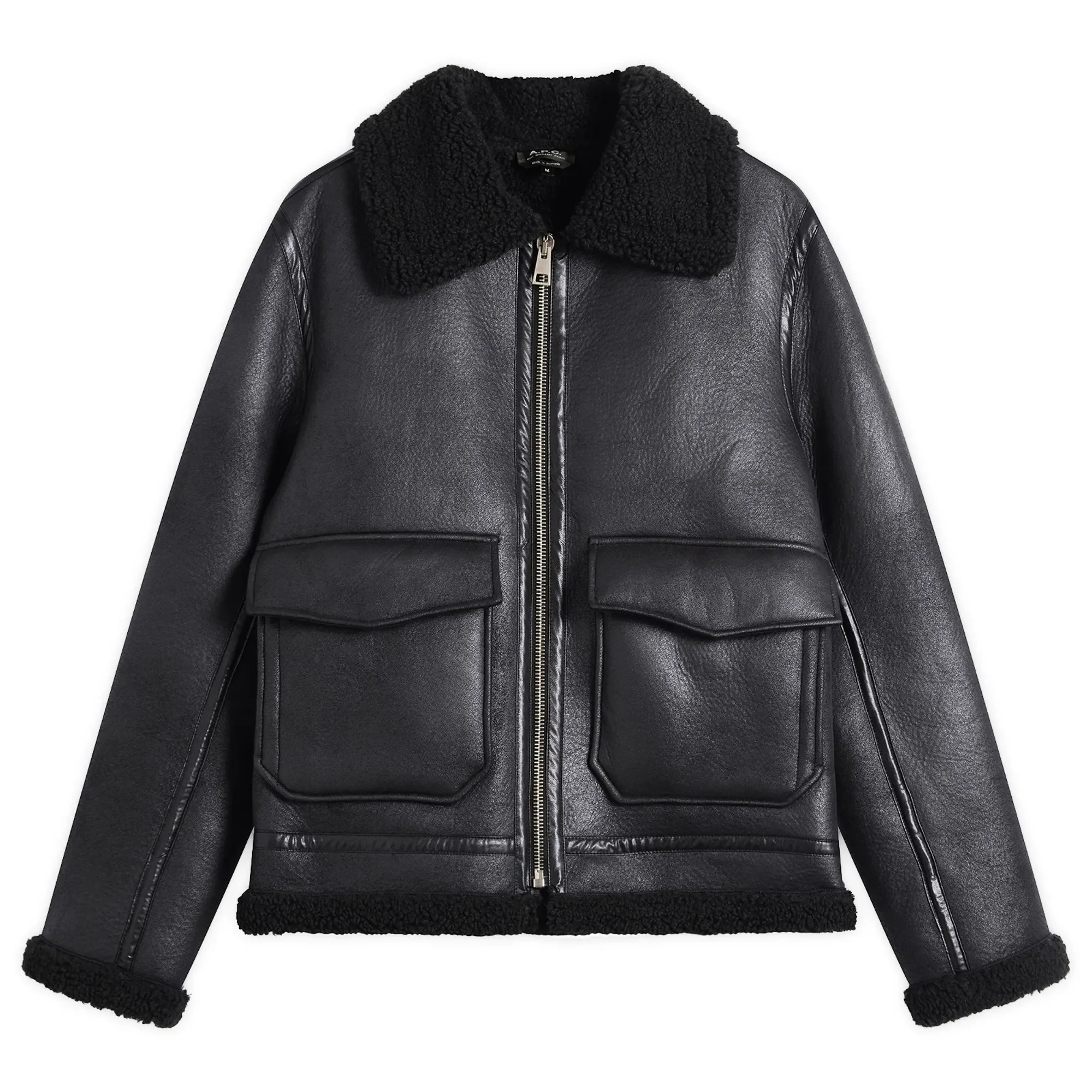 A.P.C. Men's Tommy Faux Shearling Jacket Black