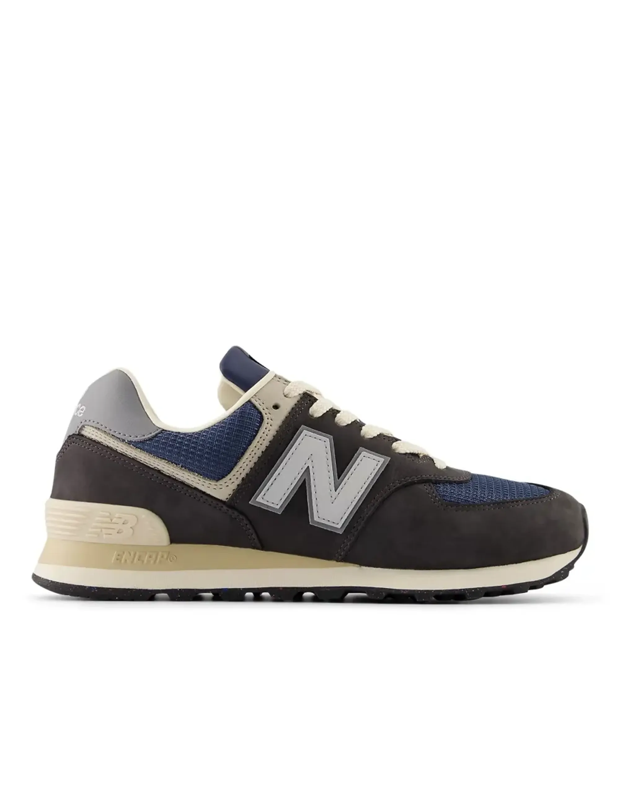 New Balance Unisex 574 in Black/Grey Suede/Mesh