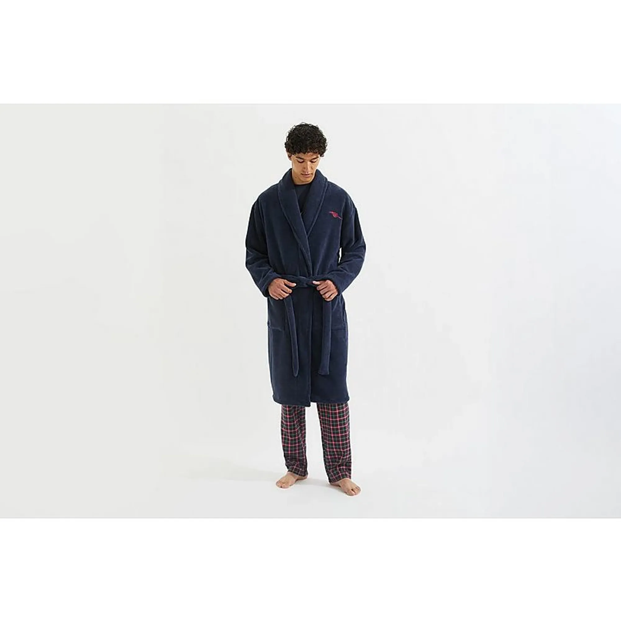 Arsenal Essentials Unisex Gothic Fleece Dressing Gown, Blue