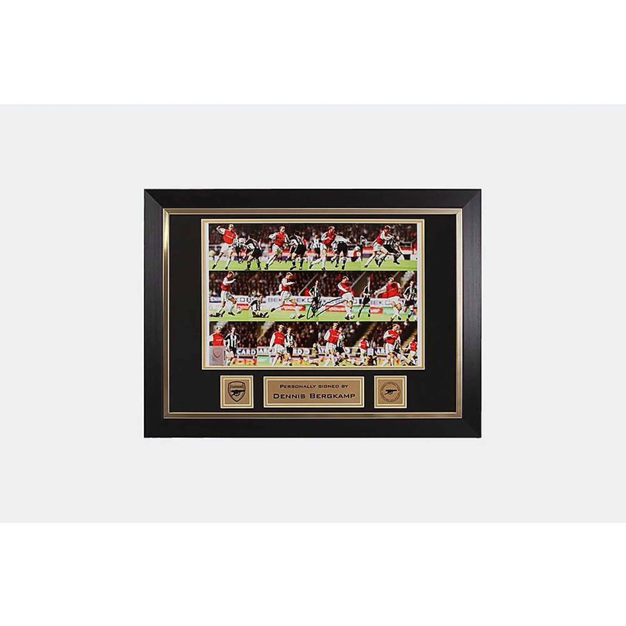 Arsenal Bergkamp Signed Framed Newcastle Turn Photo, Multicolor