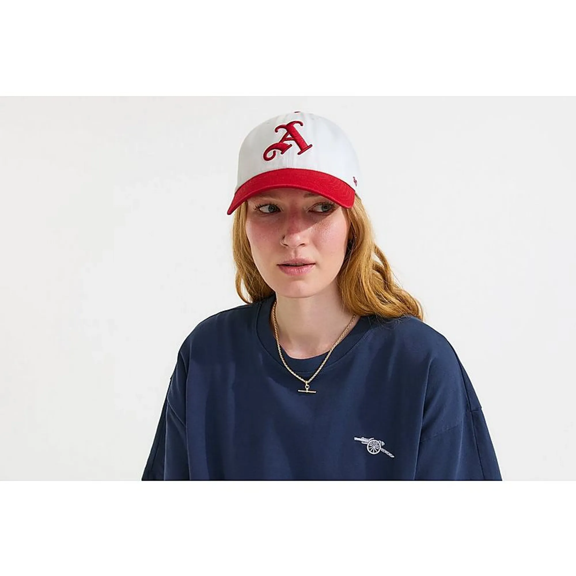 Arsenal 47 Two-Tone White and Red Gothic A Cap, White