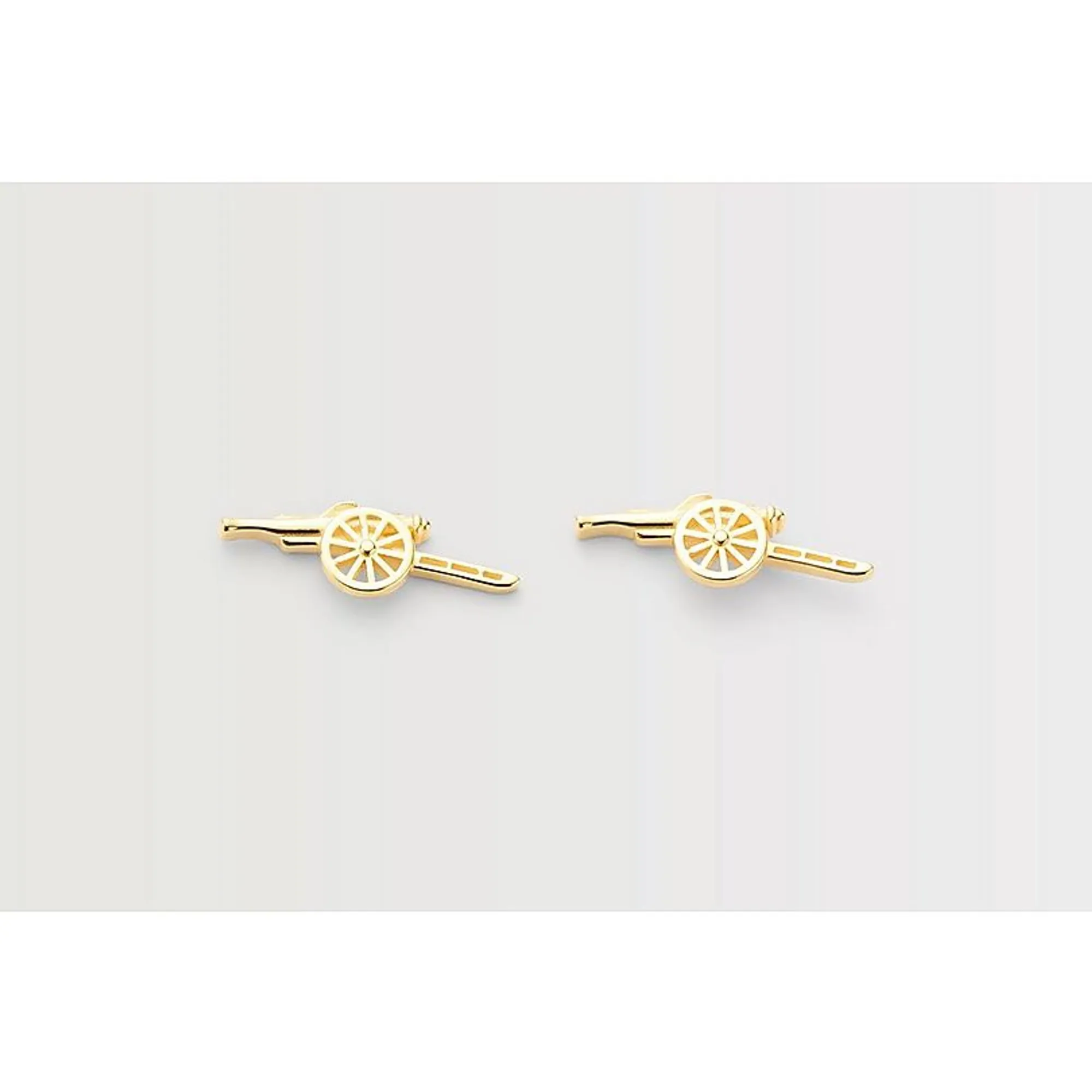Arsenal 18Ct Gold Plated Silver West Facing Cannon Earrings, Multicolor