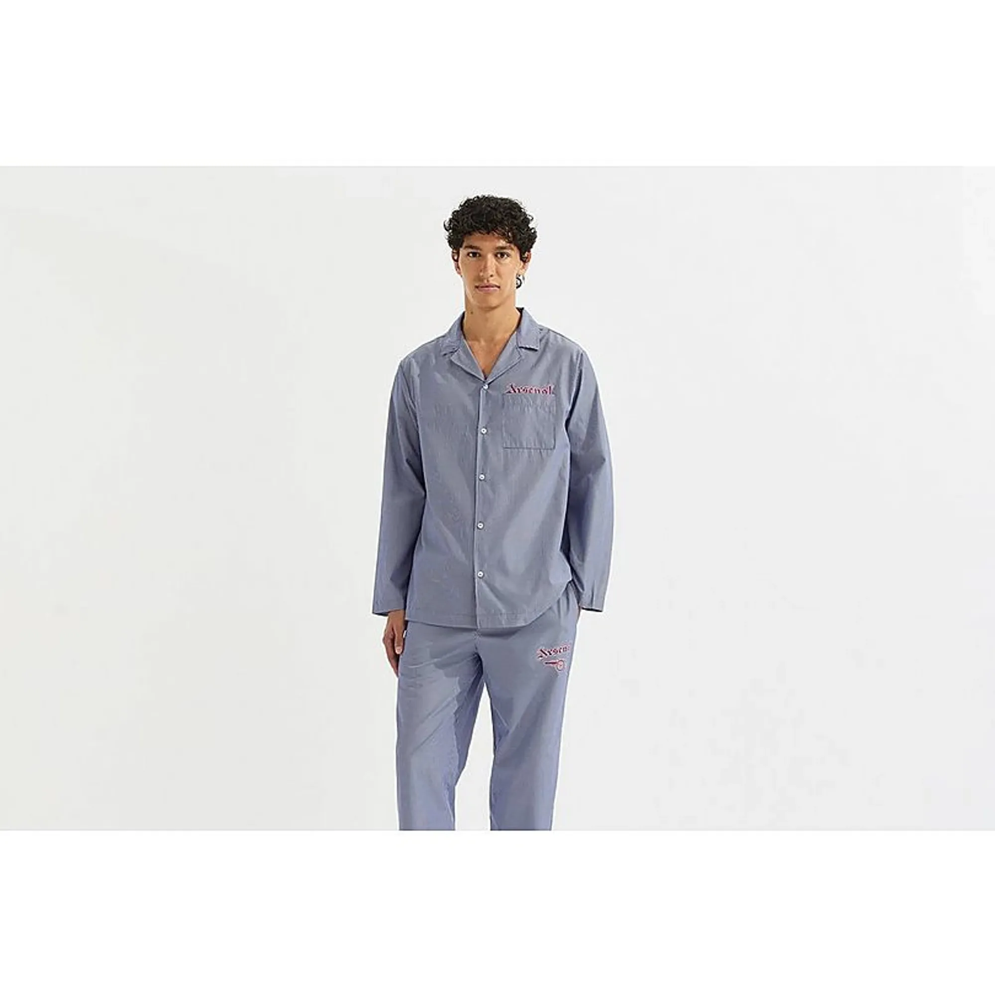 Arsenal Classics Stripe Poplin Pyjama Set, Blue