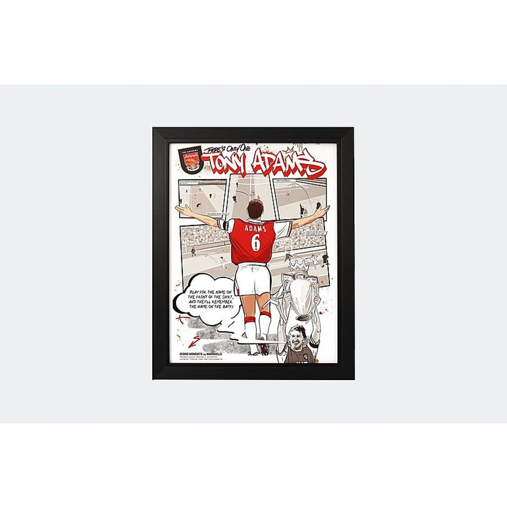 Arsenal Tony Adams Framed Comic Strip, Multicolor
