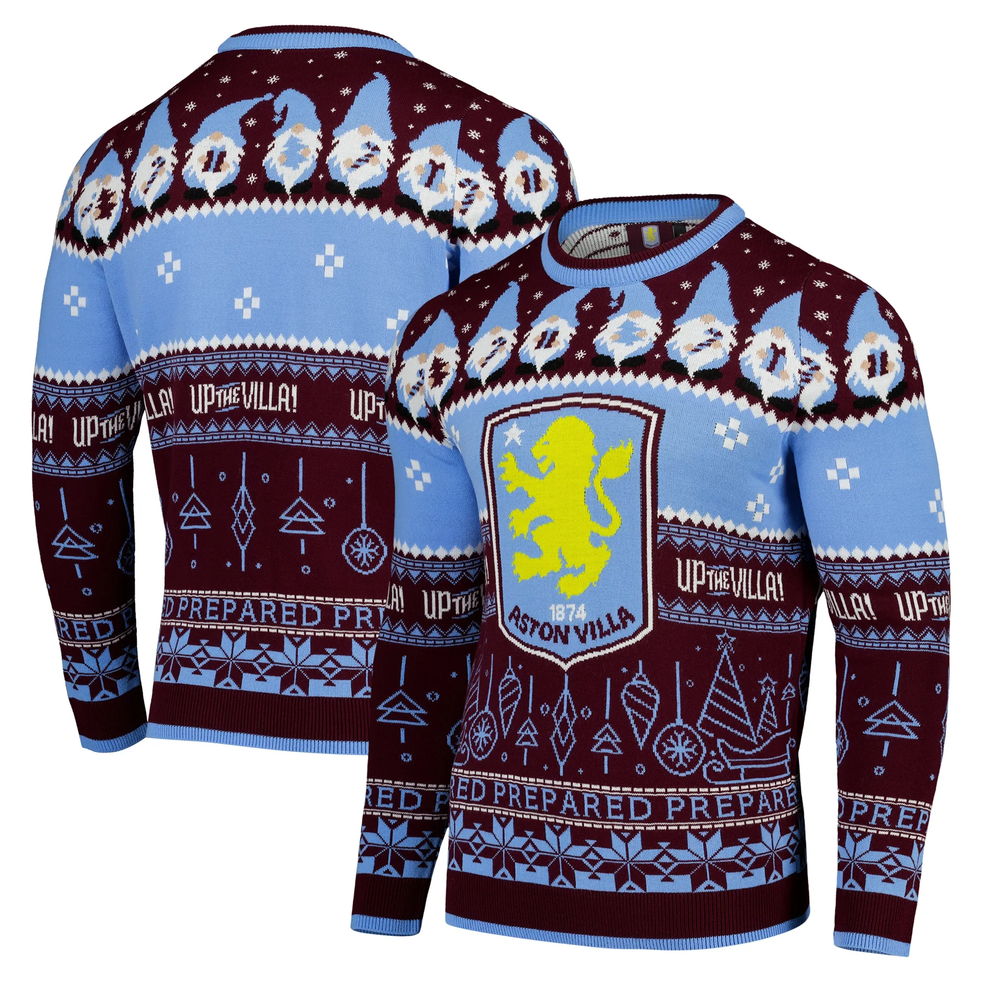 Aston Villa Gnome Christmas Jumper - Claret - Unisex