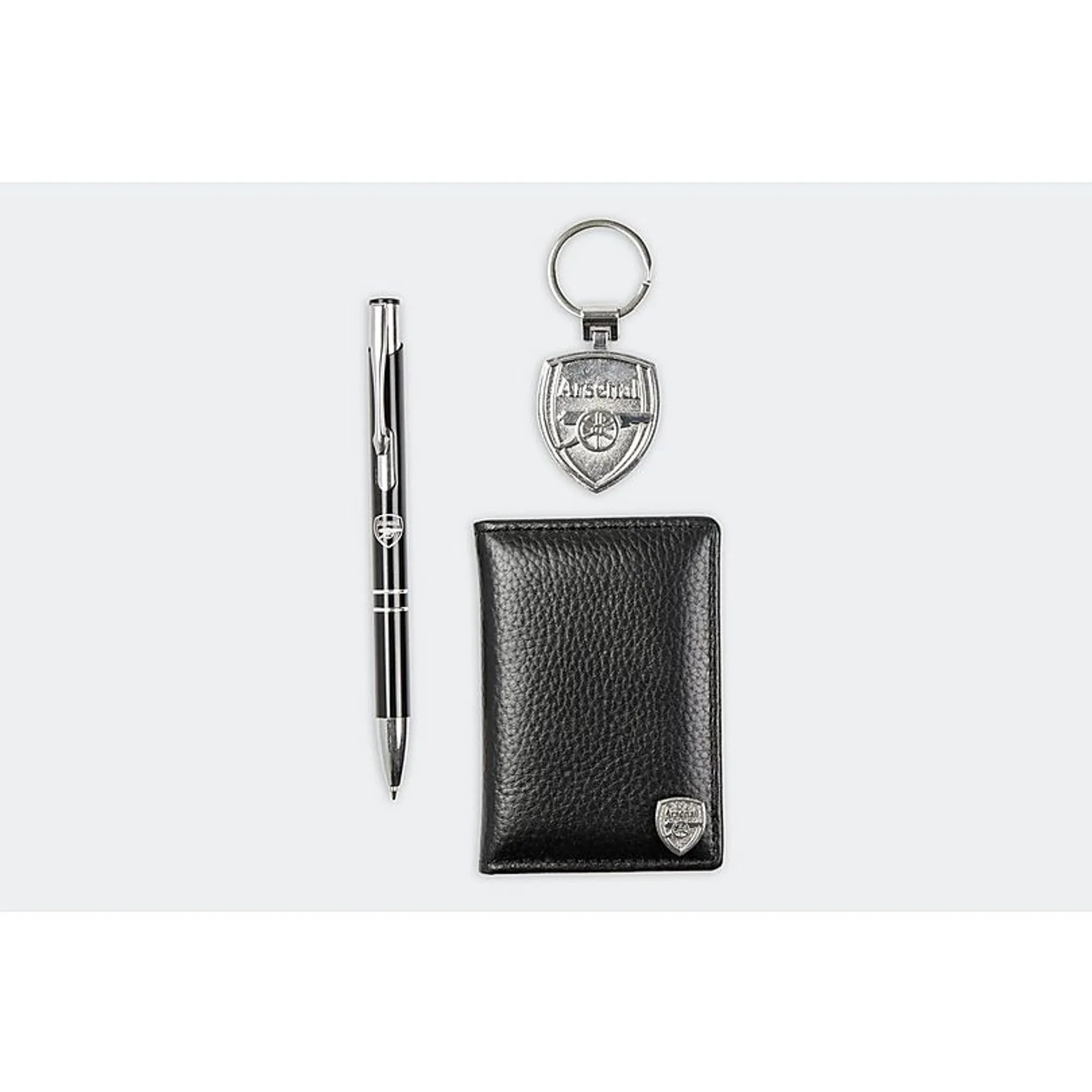 Arsenal Leather Card Wallet Pen and Keyring Set, Multicolor