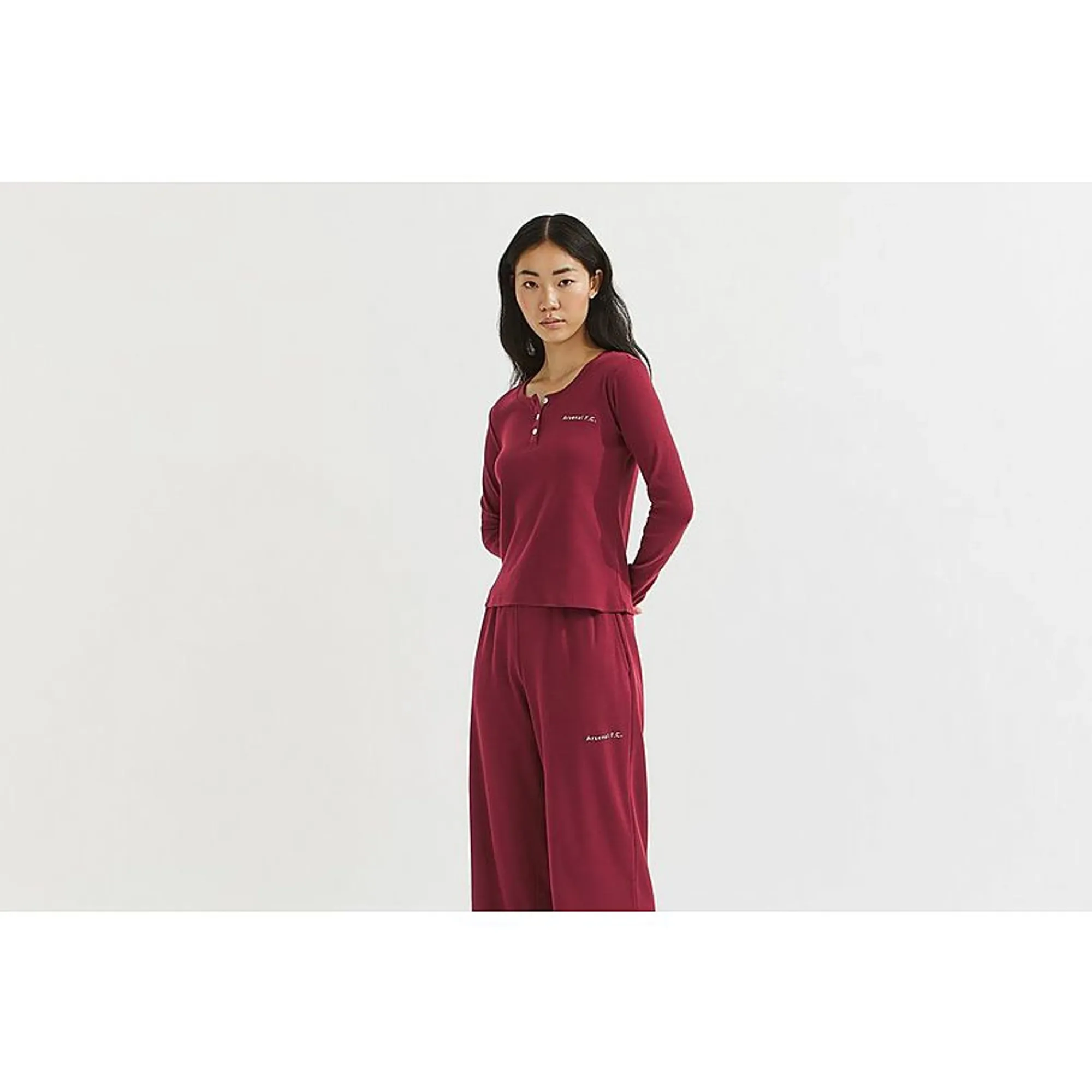 Arsenal Essentials Womens Chapman Rib Lounge Set, Red