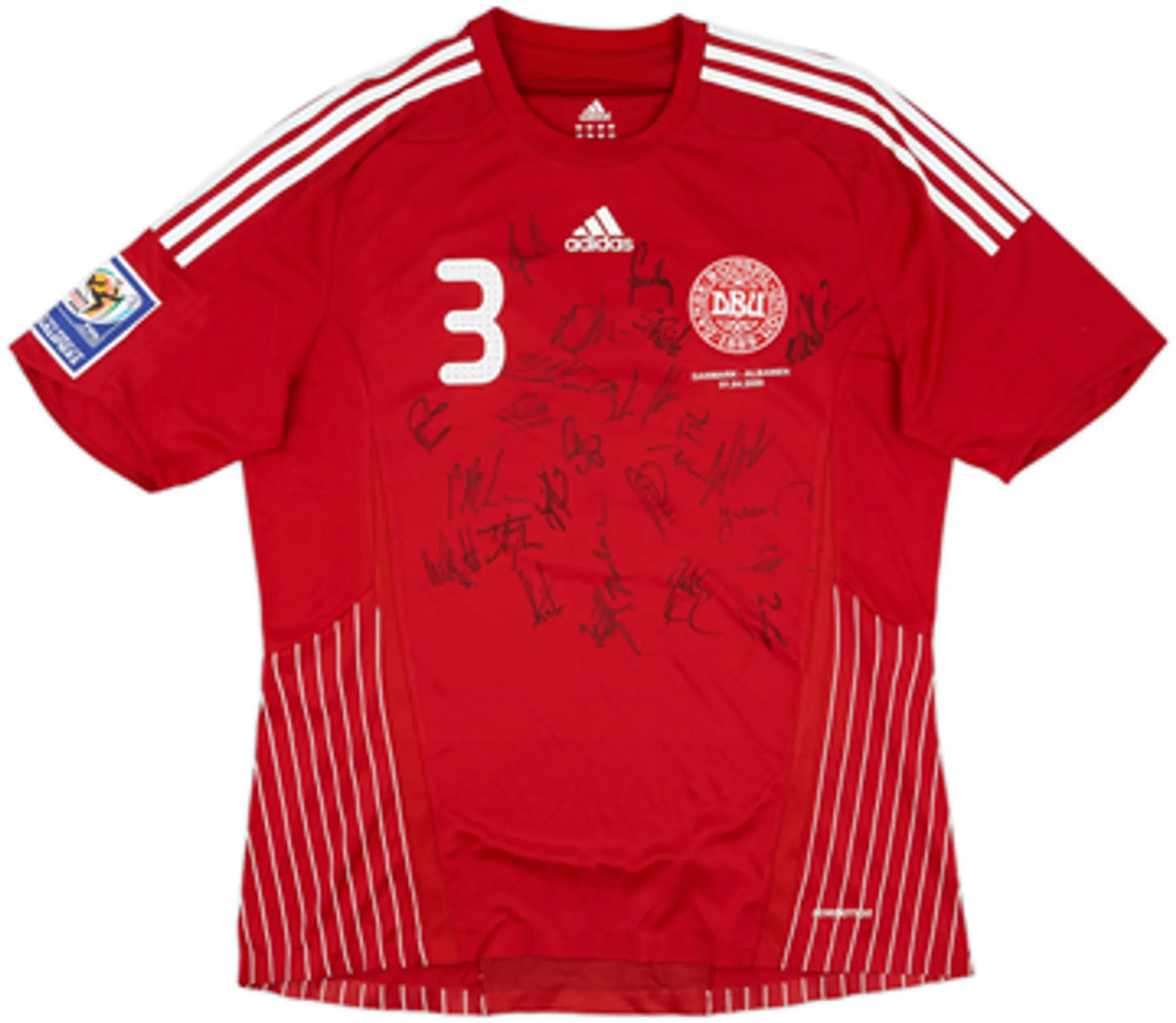 adidas Denmark Mens SS Player Issue Home Shirt 2009