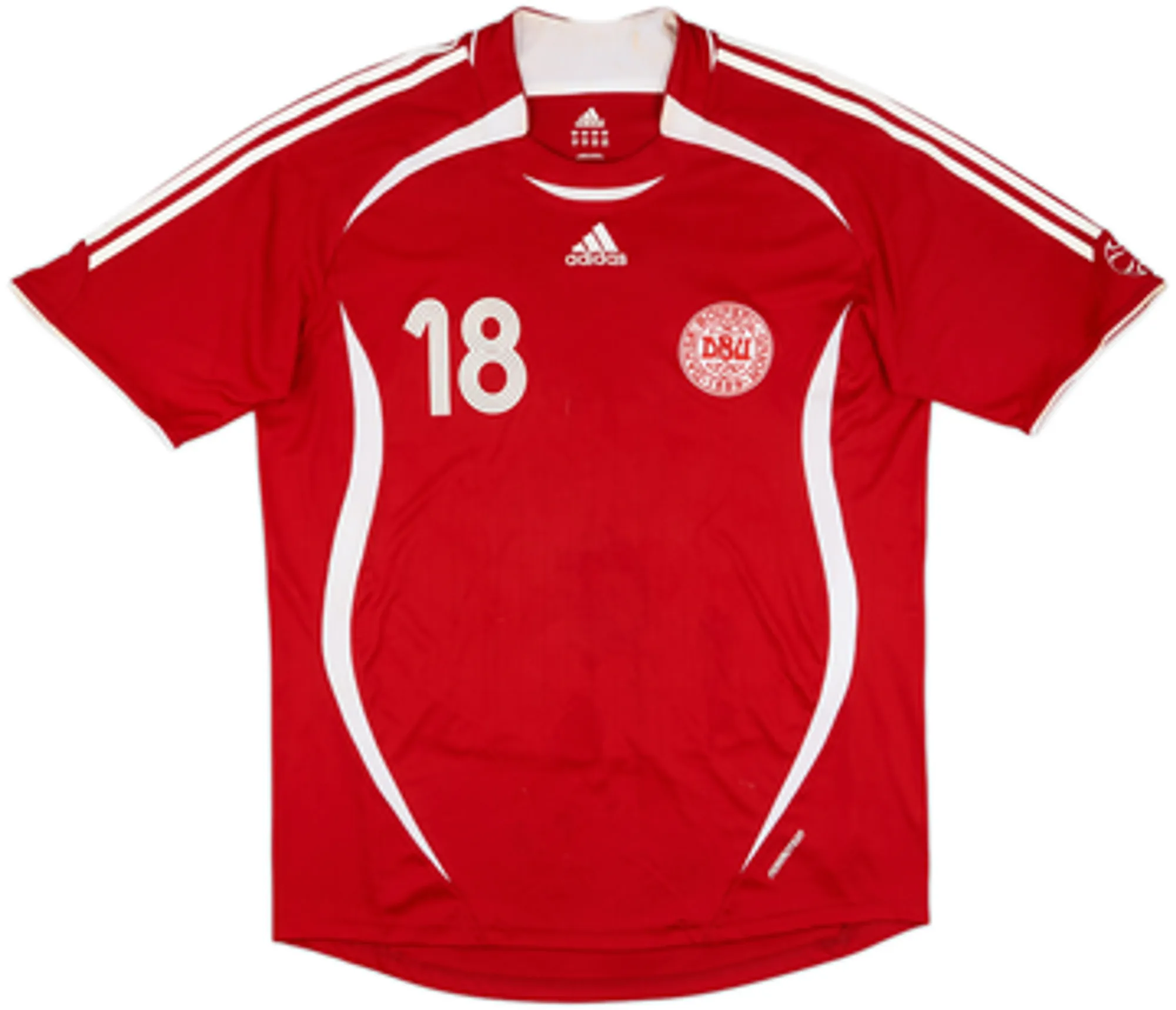 adidas Denmark Mens SS Player Issue Home Shirt 2006
