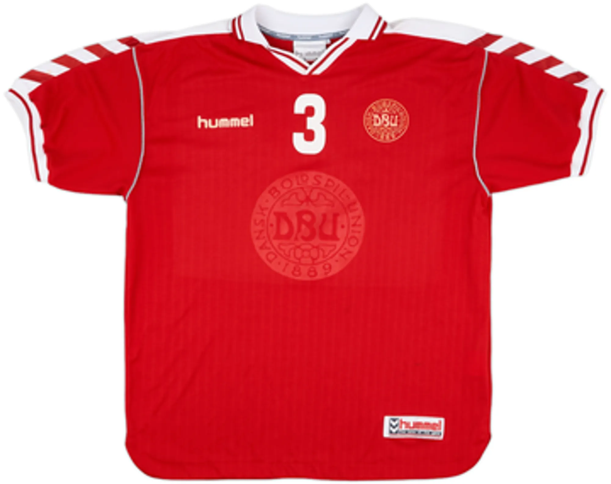 Hummel Denmark Mens SS Player Issue Home Shirt 1998