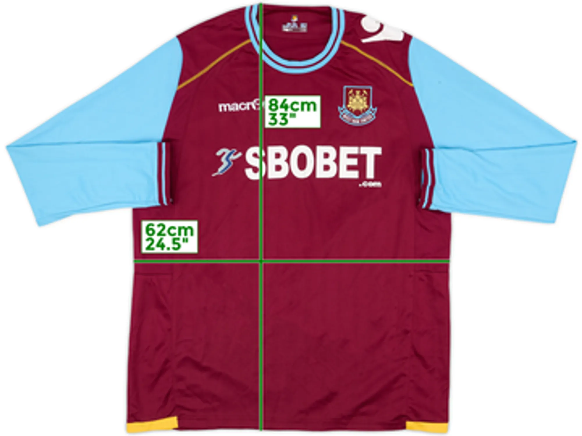 Macron West Ham United Mens LS Home Shirt 2011/12
