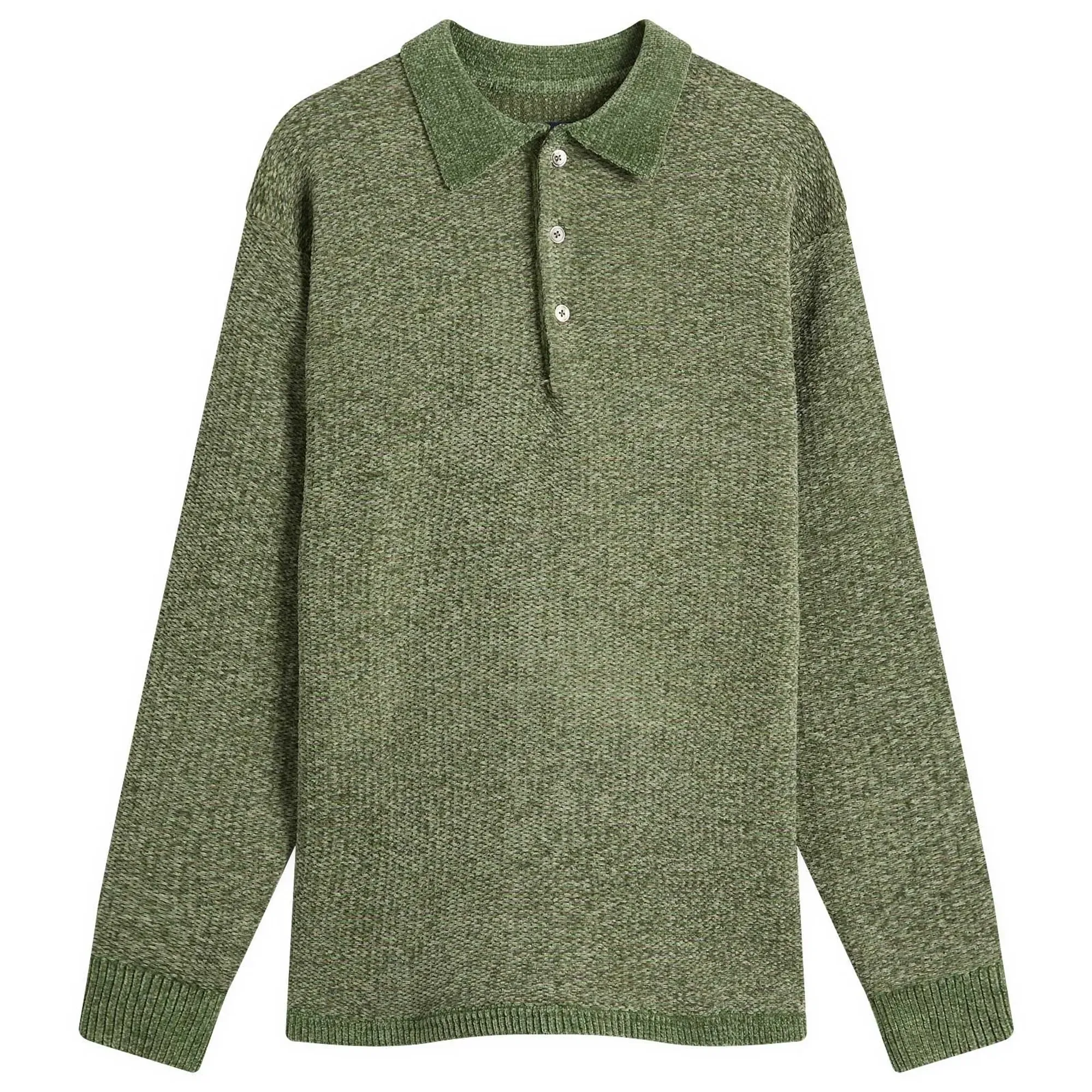 thisisneverthat Men's Velvet Knit Polo Green