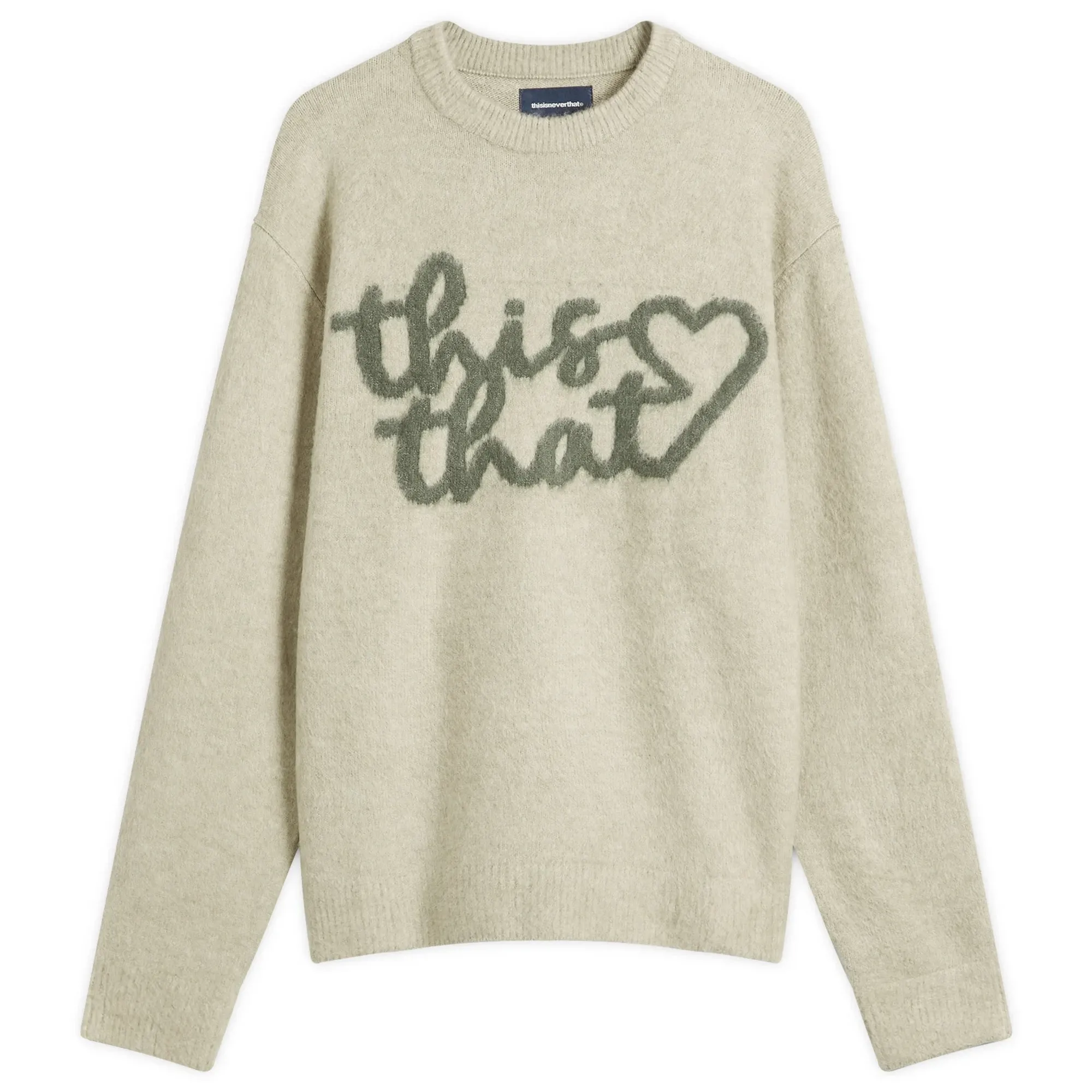 thisisneverthat Men's Heart Logo Knit Jumper Sand