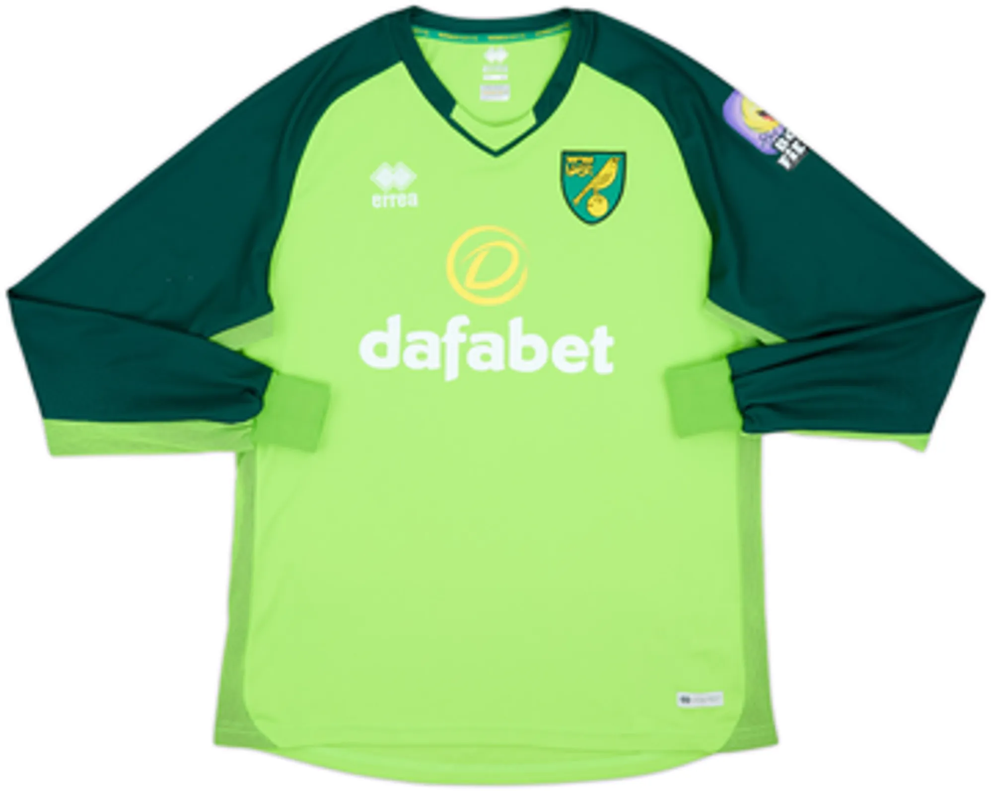 Errea Norwich City Mens LS Goalkeeper Home Shirt 2019/20