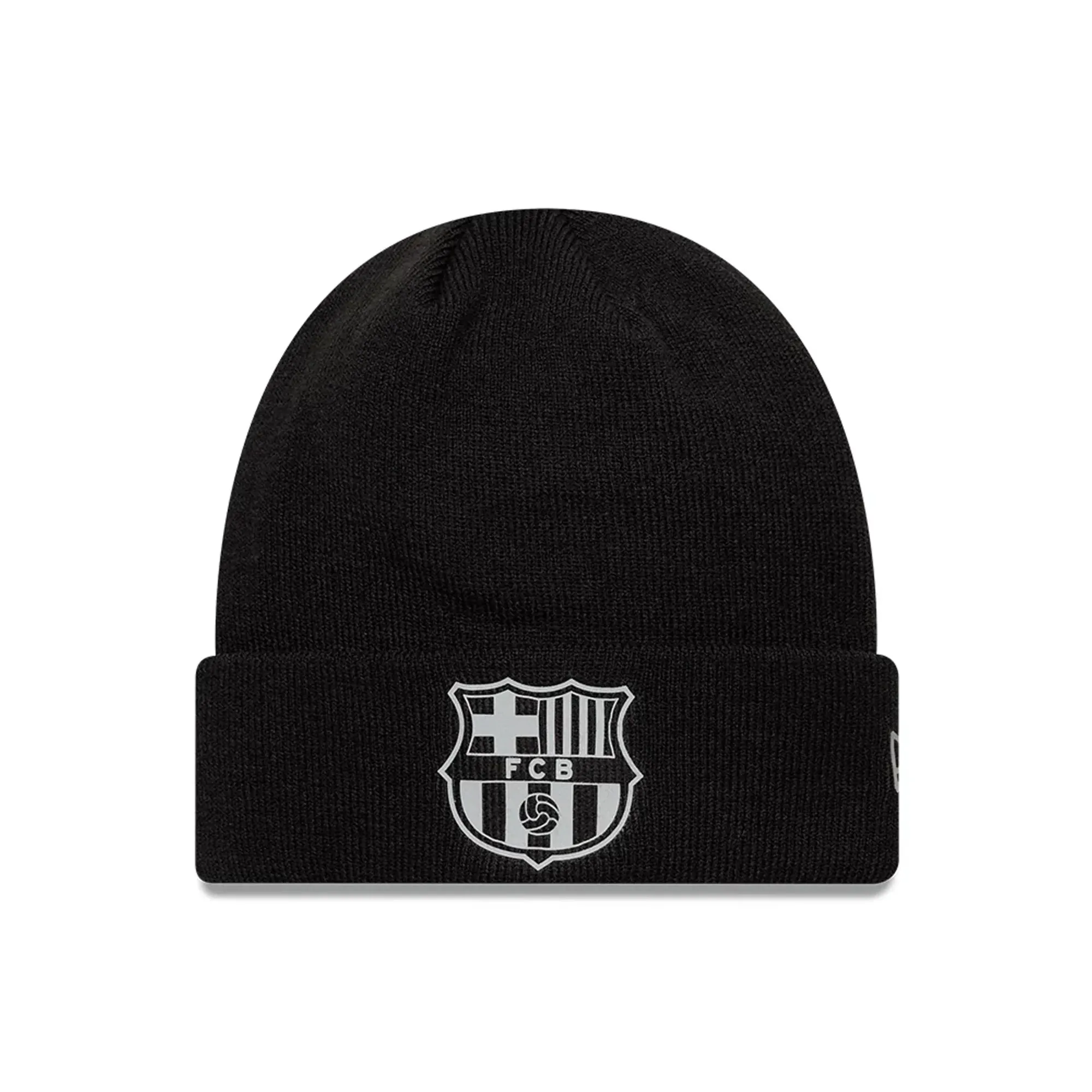 Barcelona FC Reflective Black Cuff knit Beanie Hat New Era Cap adult unisex