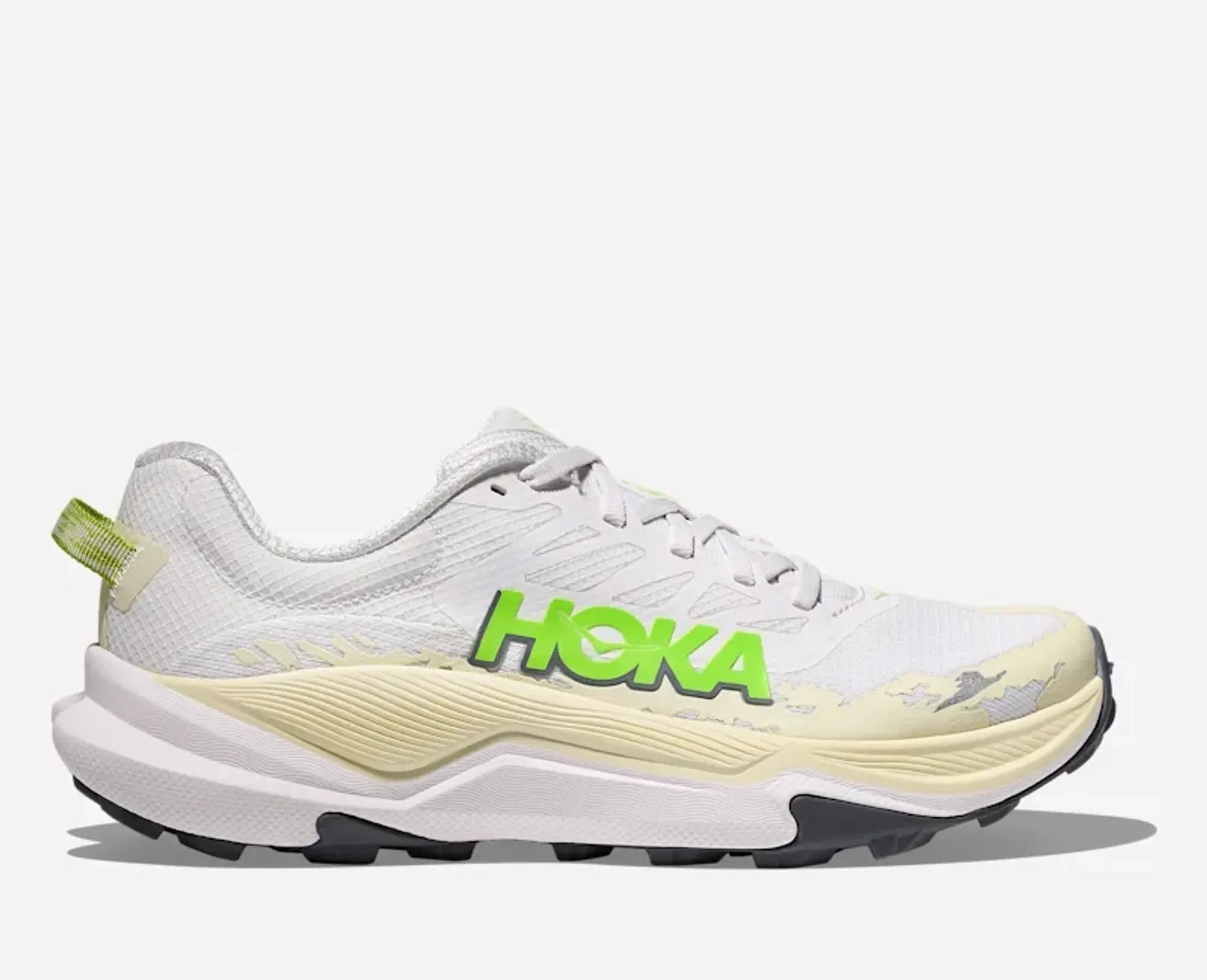 Hoka Women's Torrent 4 Trail Shoes In White/Neon Lime