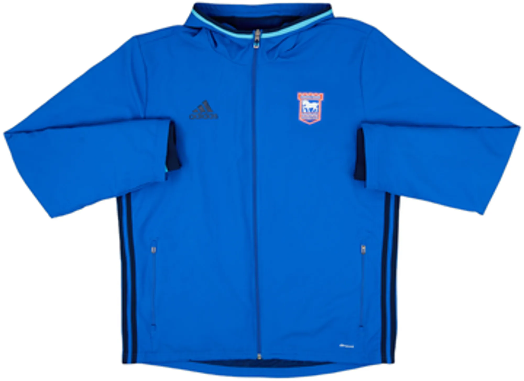 2015-16 Ipswich adidas Hooded Track Jacket - 9/10 - (L)
