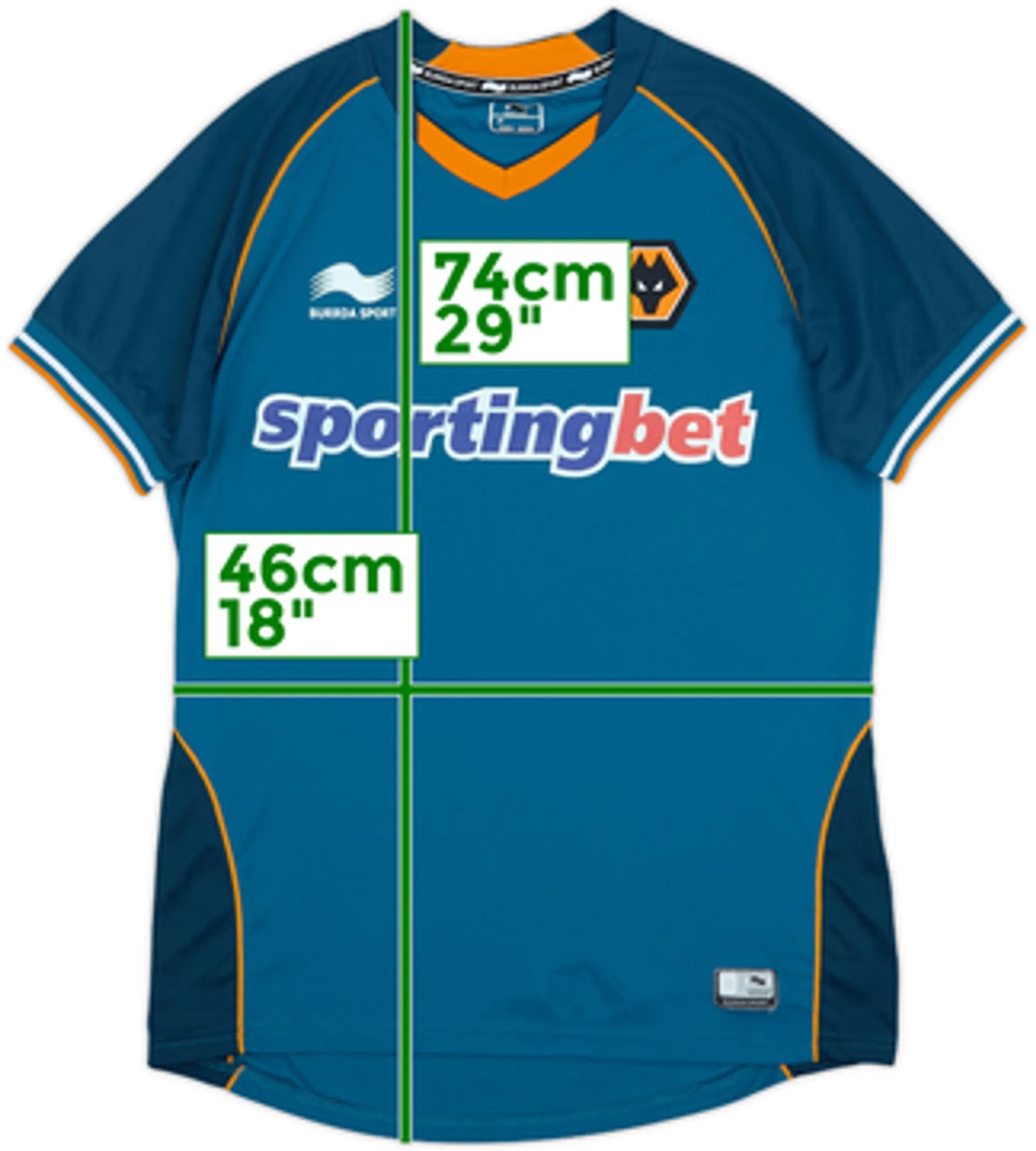Burrda Wolverhampton Wanderers Mens SS Away Shirt 2012/13