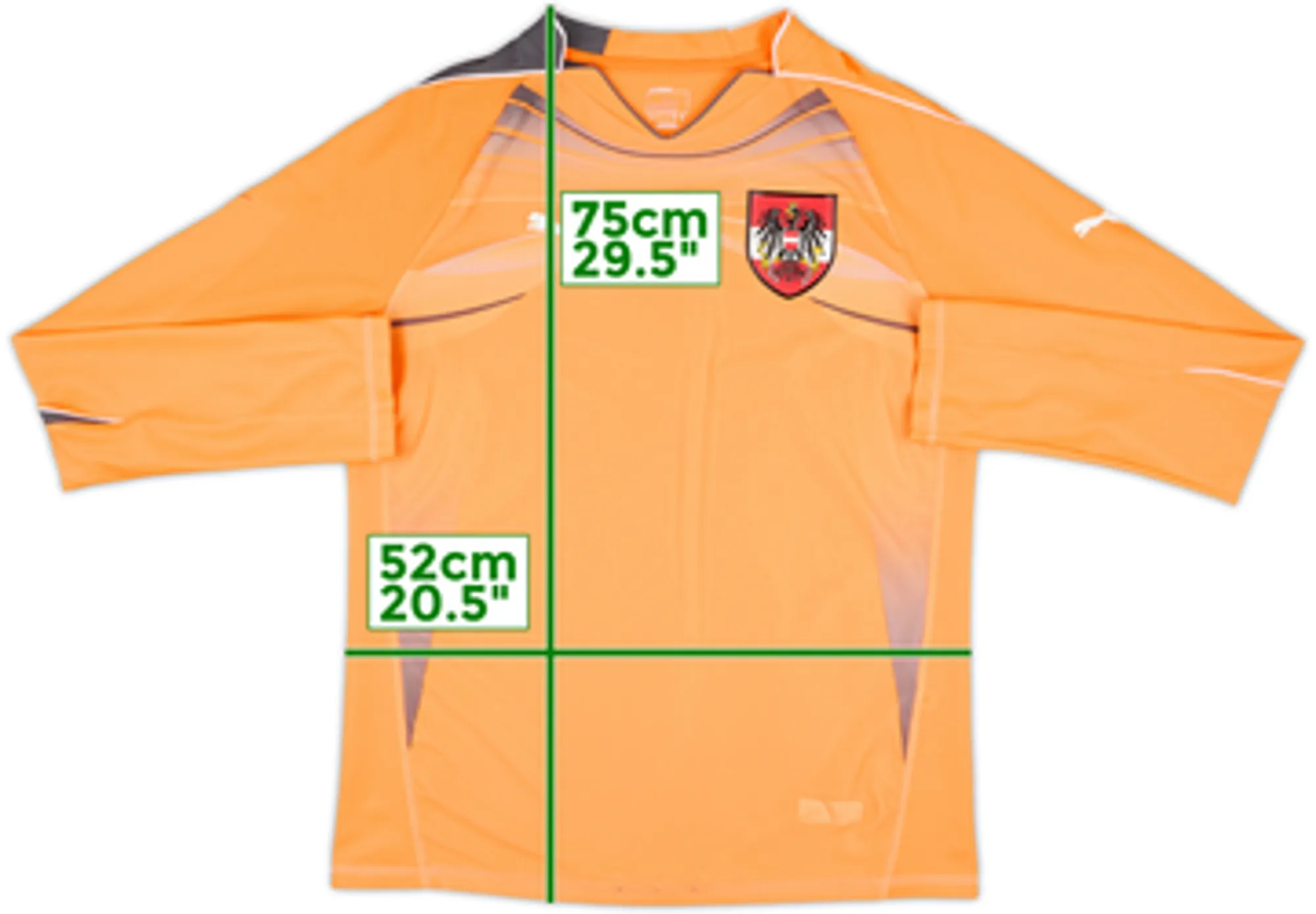 Puma Austria Mens LS Goalkeeper Player Issue Home Shirt 2010