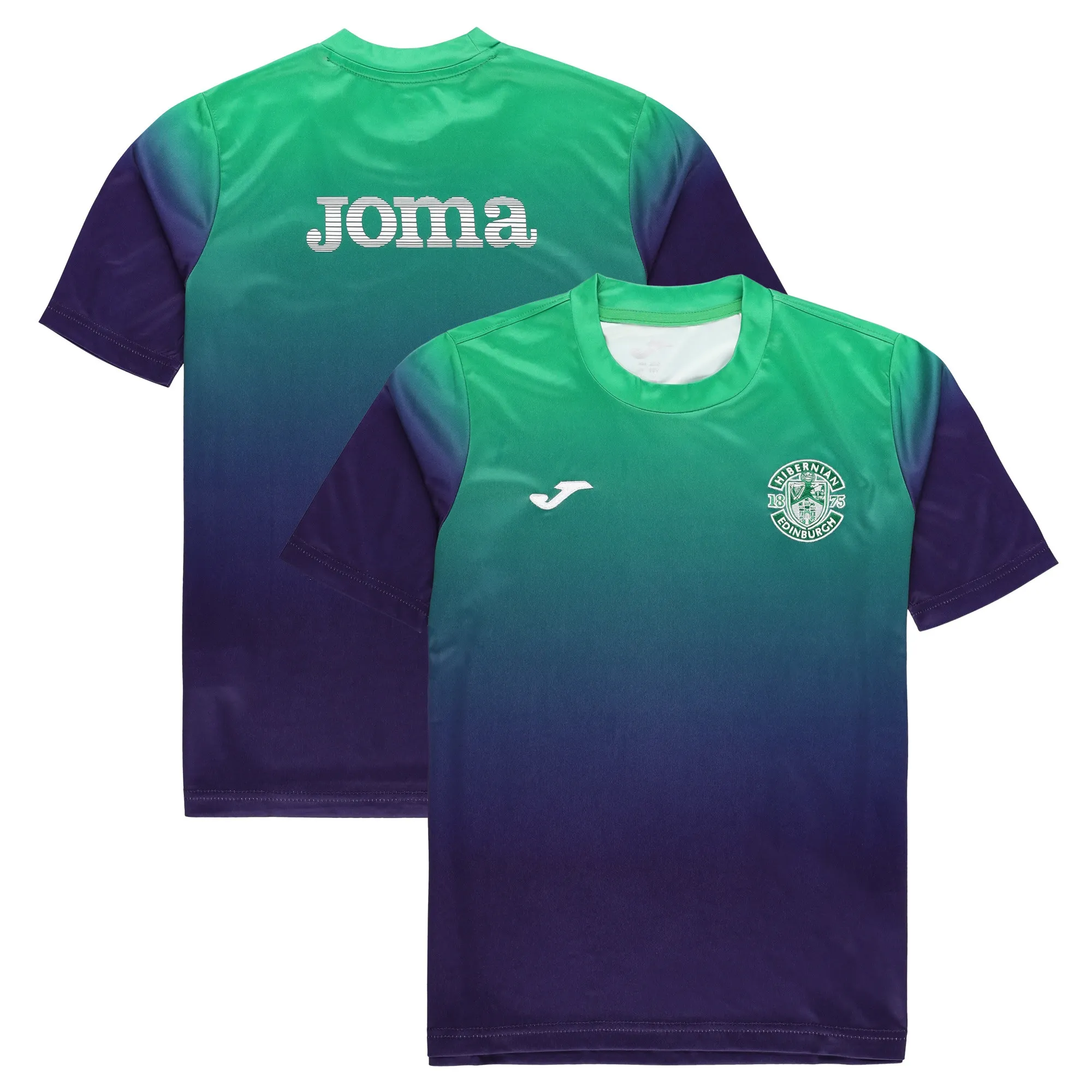 Hibernian Joma Third Pre Match Top - Green/Purple - Kids