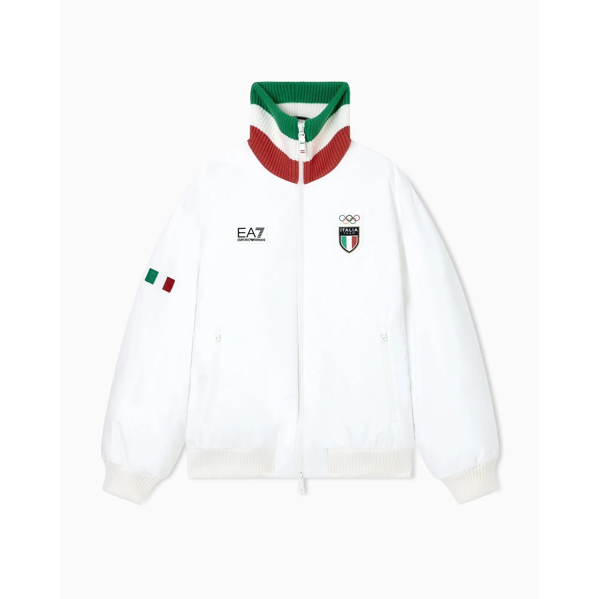 Milano Cortina 2026 Armani Team Italy Podium Bomber Jacket - White
