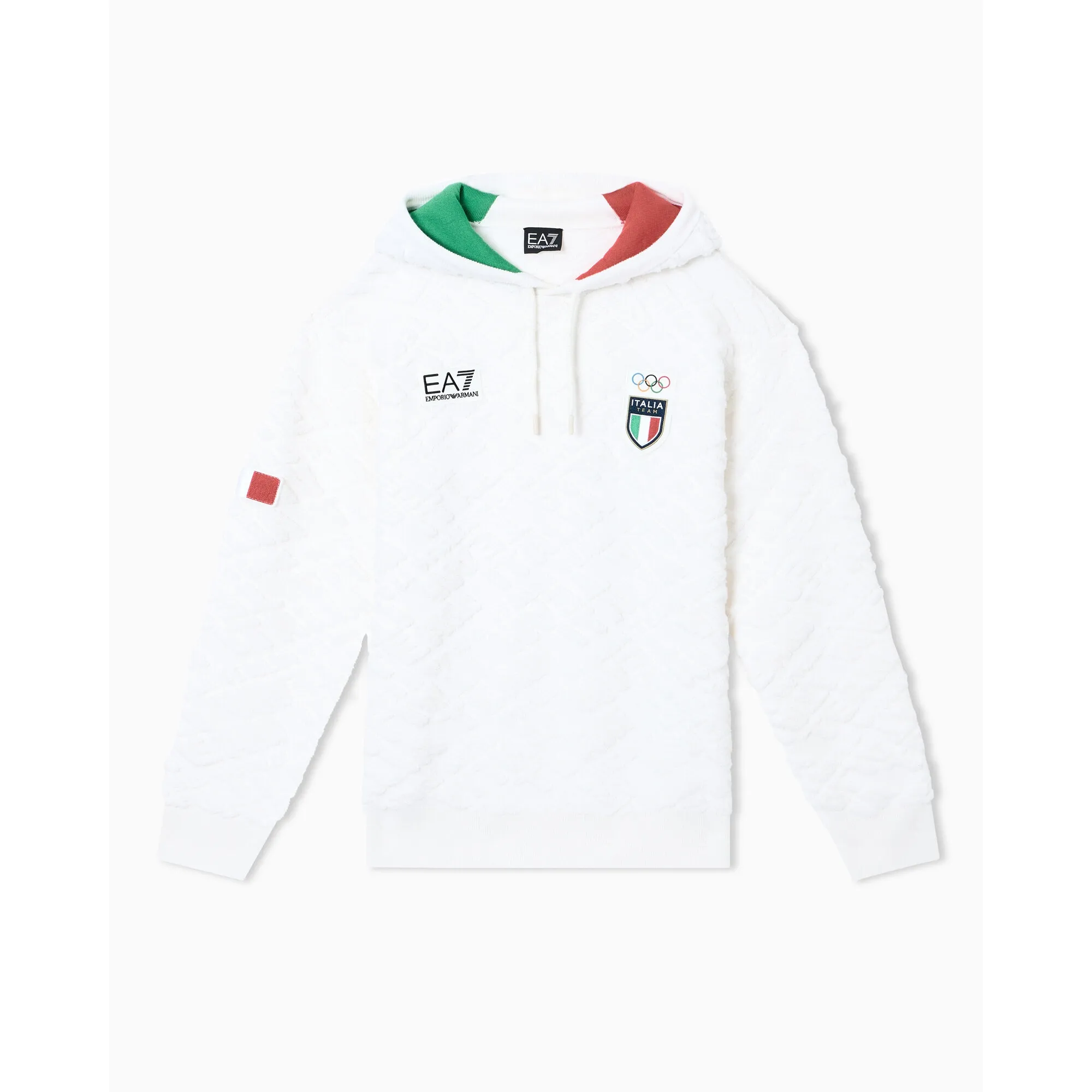 Milano Cortina 2026 Armani Team Italy Iconic Hooded Jumper - White