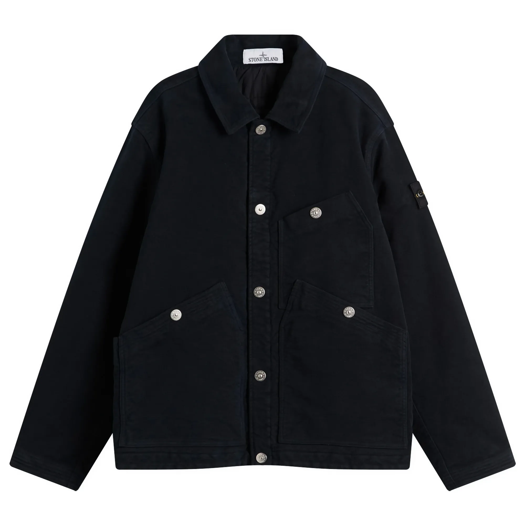 Stone Island Men's Cotton Moleskin-TC PrimaLoft Work Jacket Navy Blue