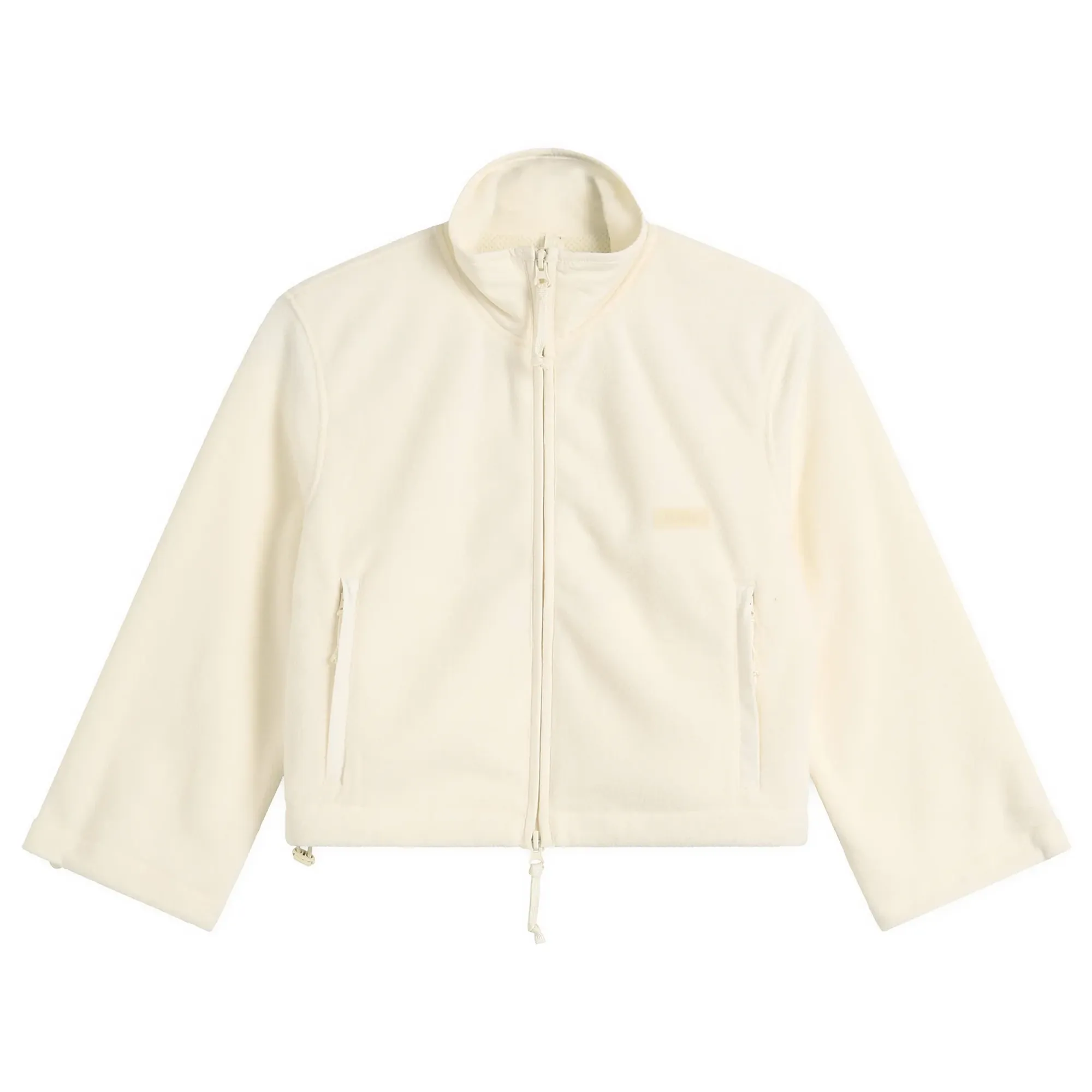 SKIMS Women's Fleece Lounge Shrunken Zip Up Jacket Ecru