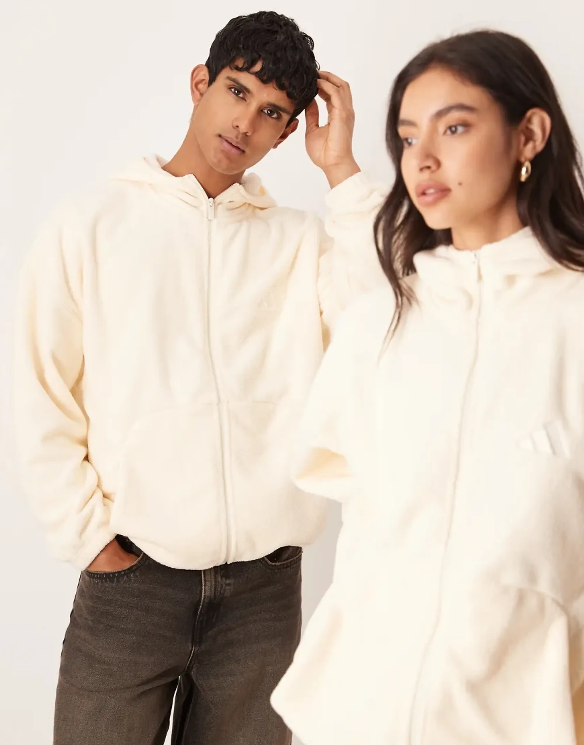 Adidas Future Icons Small Logo Low Pile Fleece Full Zip Sweatshirt