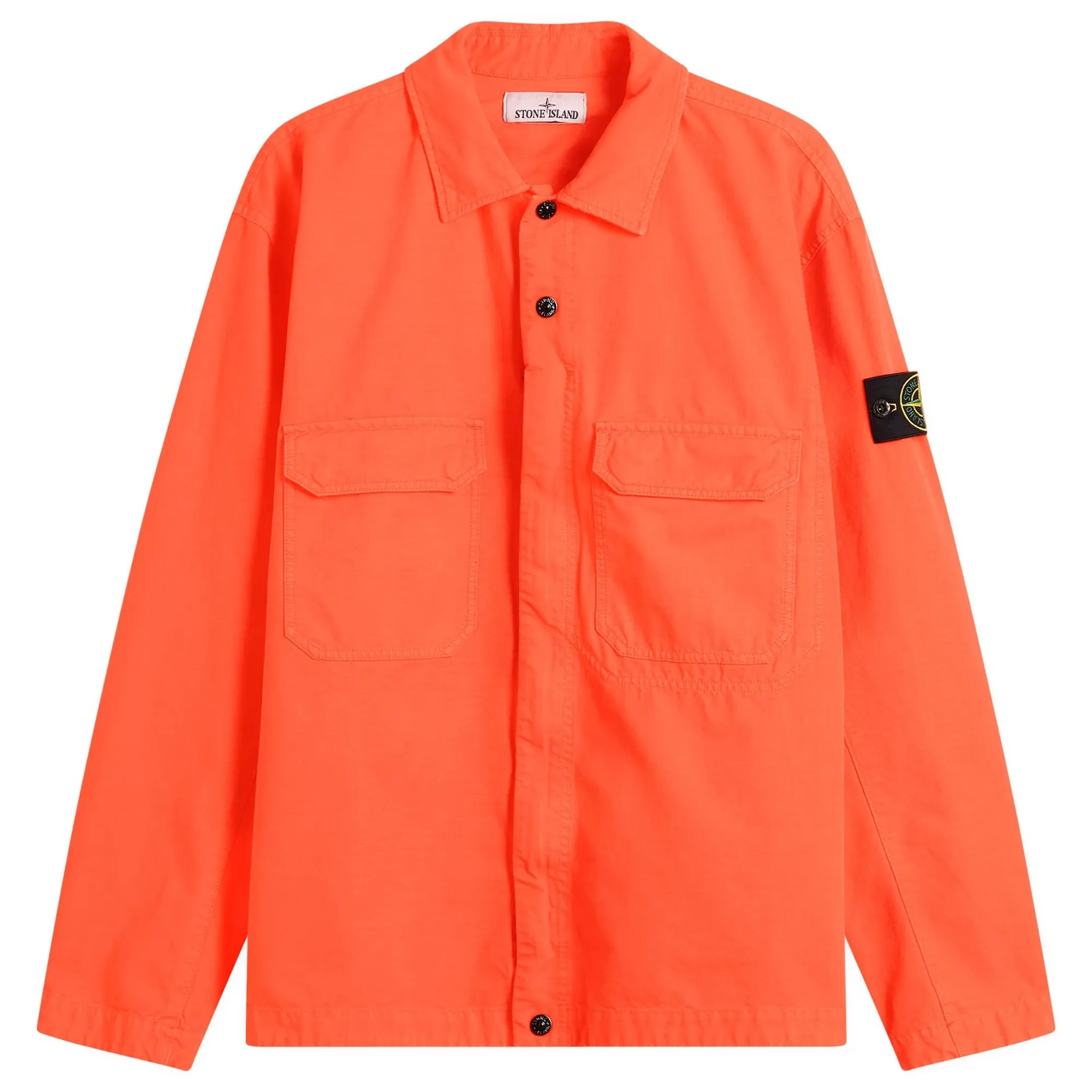 Stone Island Men's Ripstop Zip Shirt Jacket Scarlet