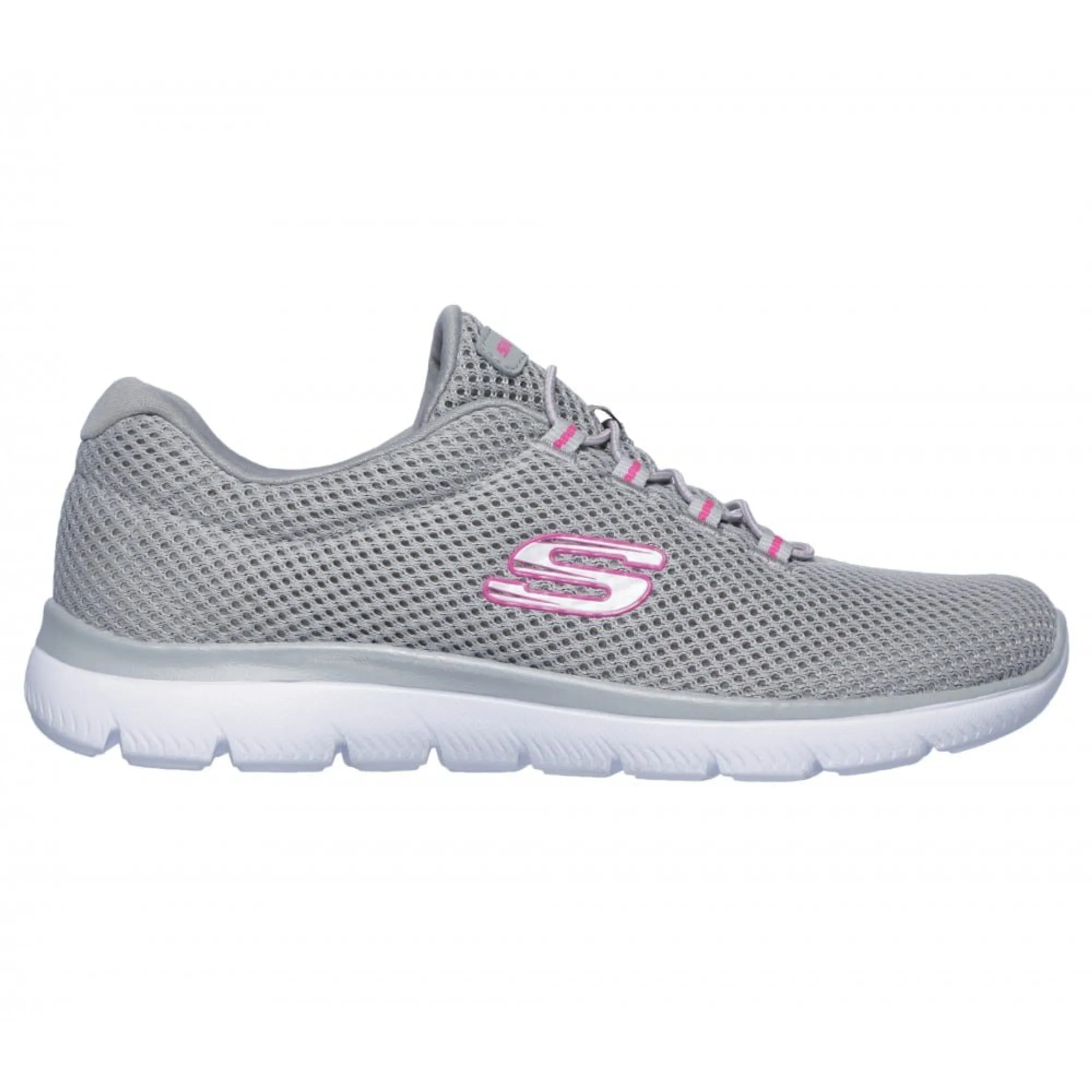 Skechers Women's Summits Sneaker in Gray/Hot Pink