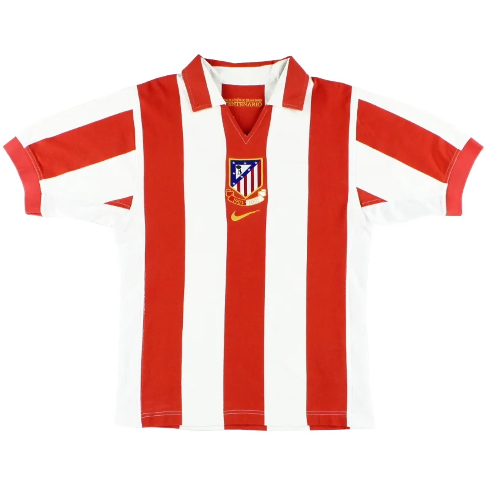 2003-04 Atletico Madrid Nike Centenary Home Shirt L - Atletico Madrid / Very good 