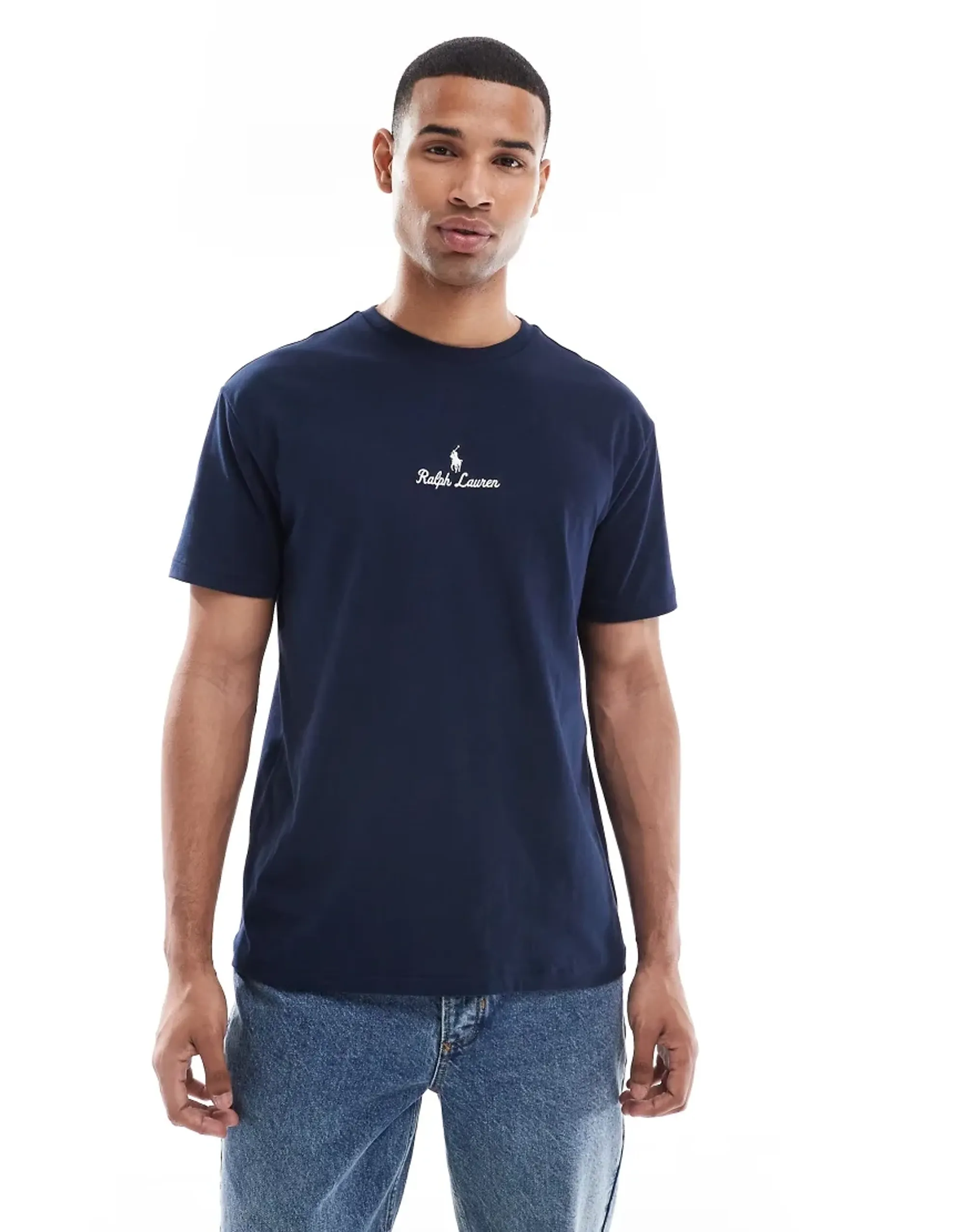 Polo Ralph Lauren  T-SHIRT AJUSTE EN COTON POLO RALPH LAUREN CENTER  men's T shirt in Marine