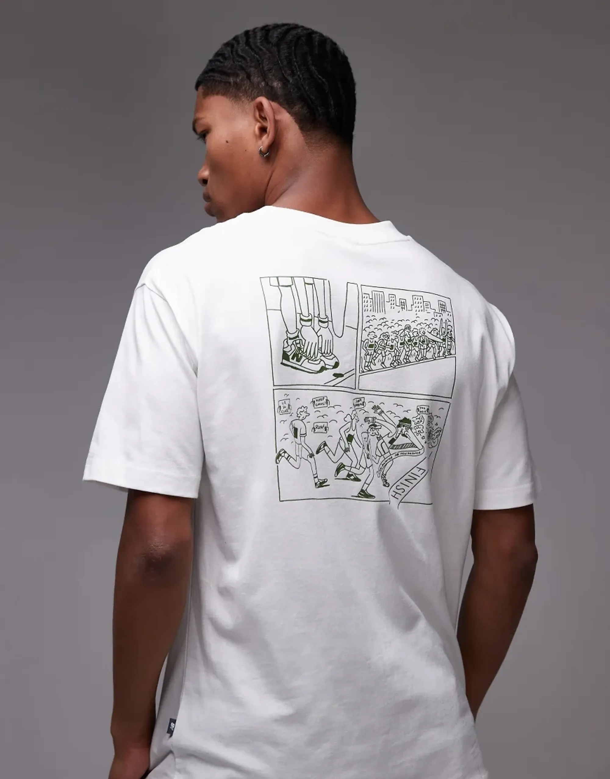 New Balance Men's Runners Arent Normal T-Shirt in White Cotton