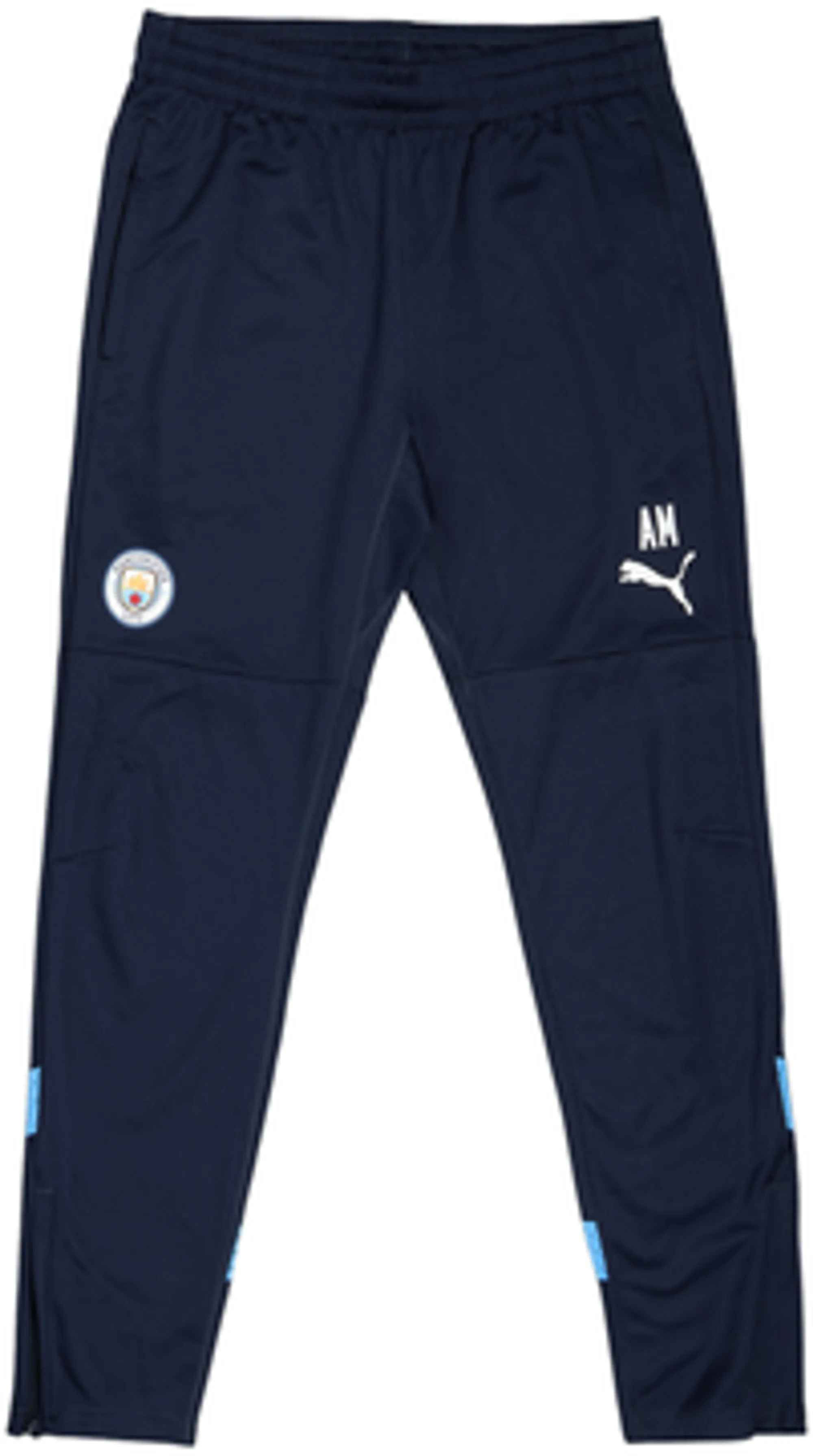2021-22 Manchester City Staff Issue Puma Track Pants/Bottoms 'AM' - 10/10 - (M)