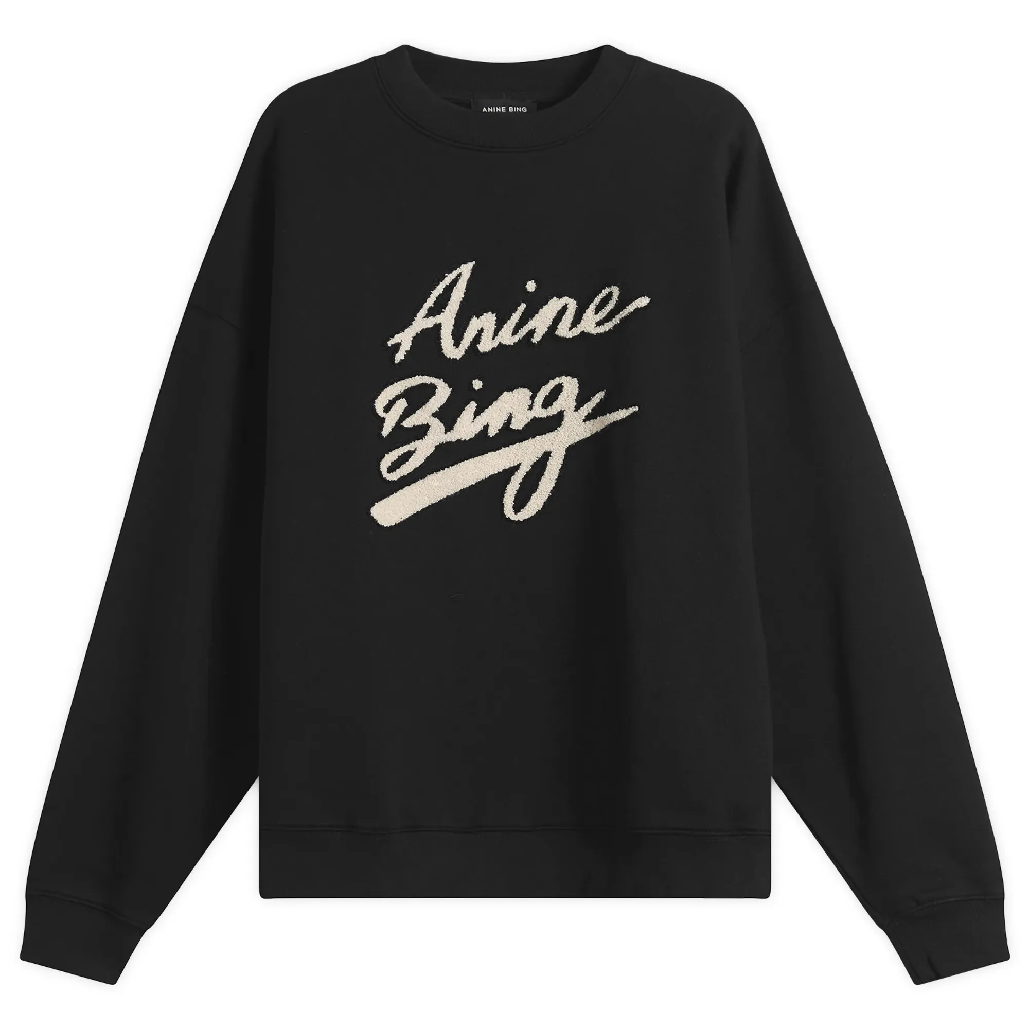 Anine Bing Women's Miles Chenillie Signature Sweatshirt Black