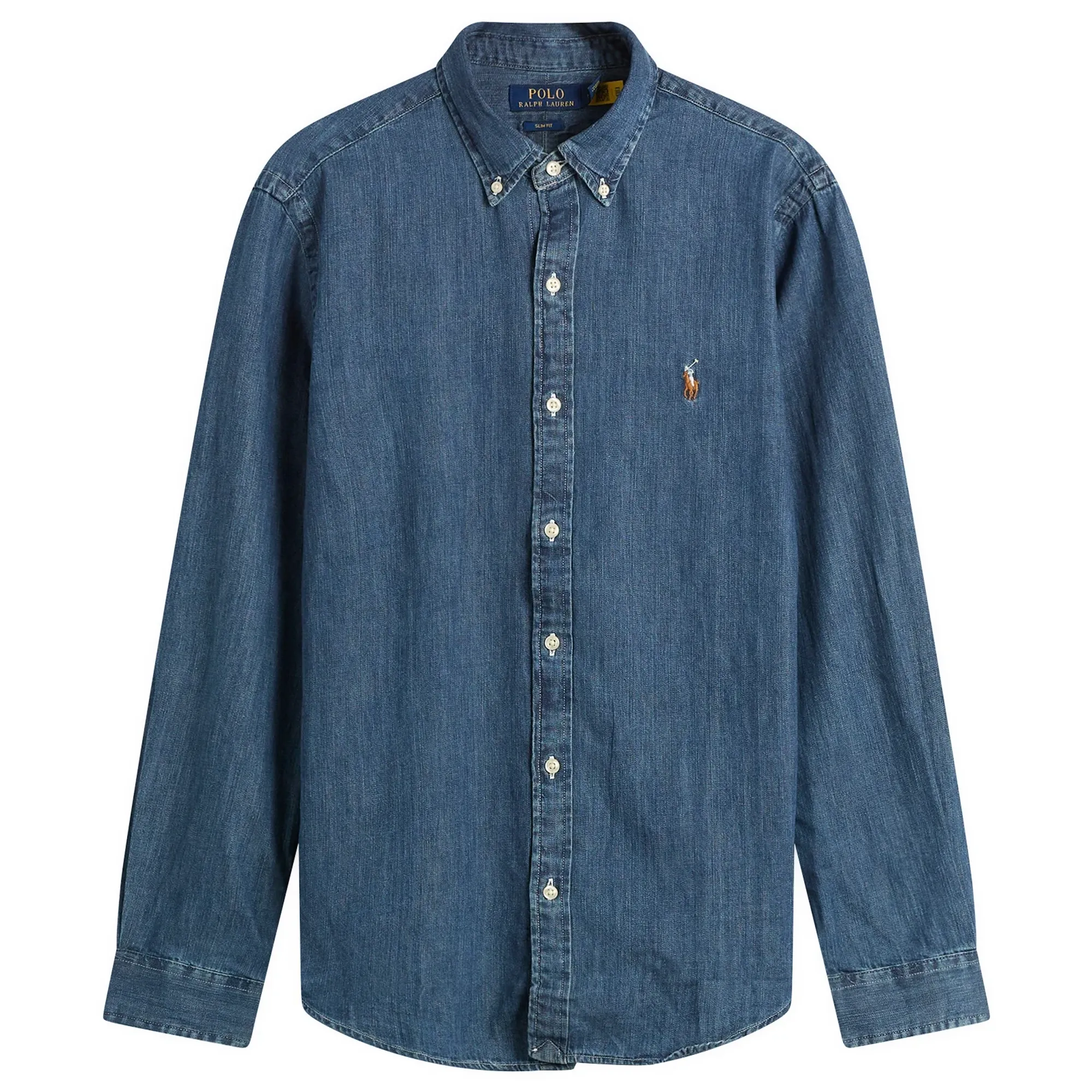 Polo Ralph Lauren Men's Button Down Denim Shirt Blue Denim