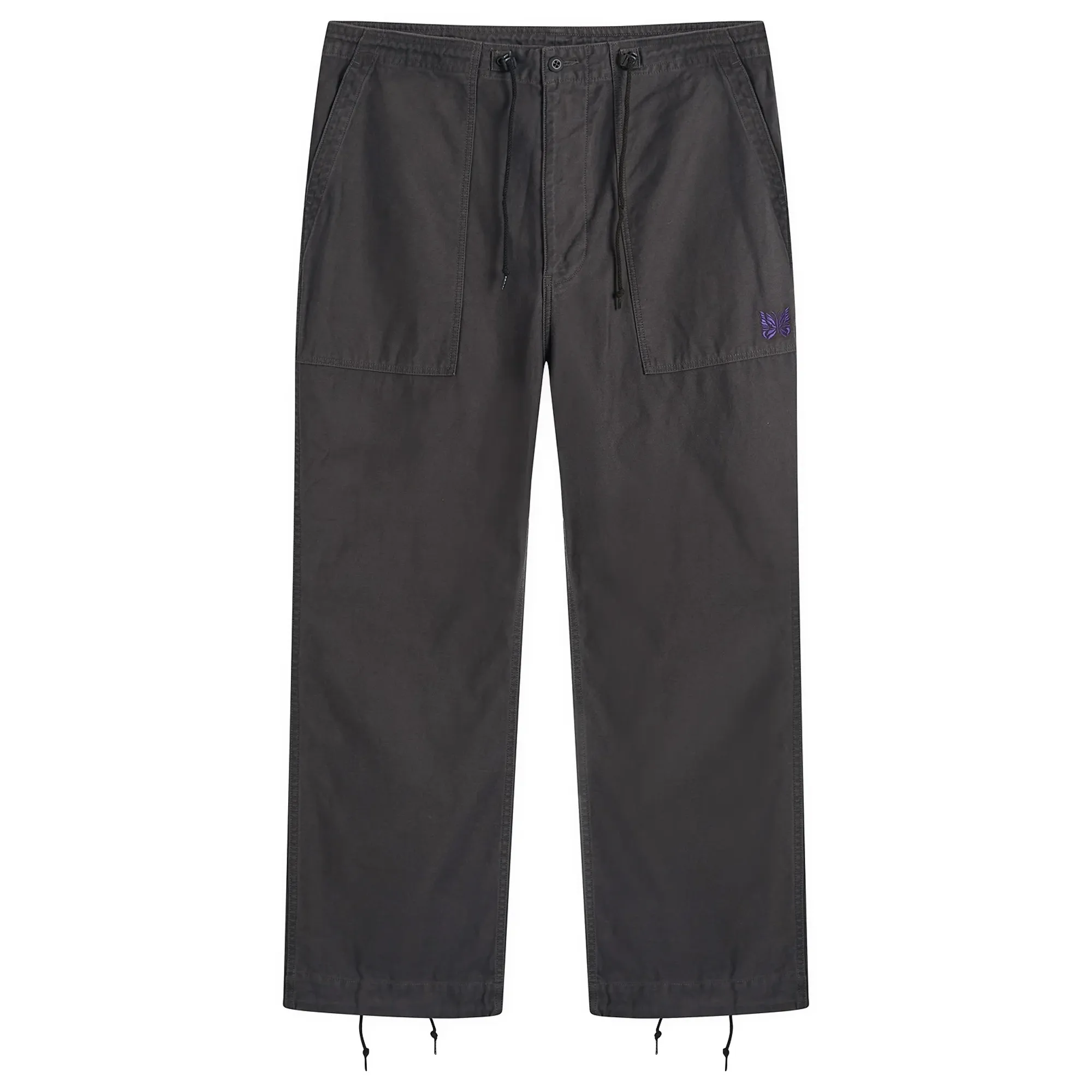 Needles Men's Reversed Sateen String Fatigue Trousers Black