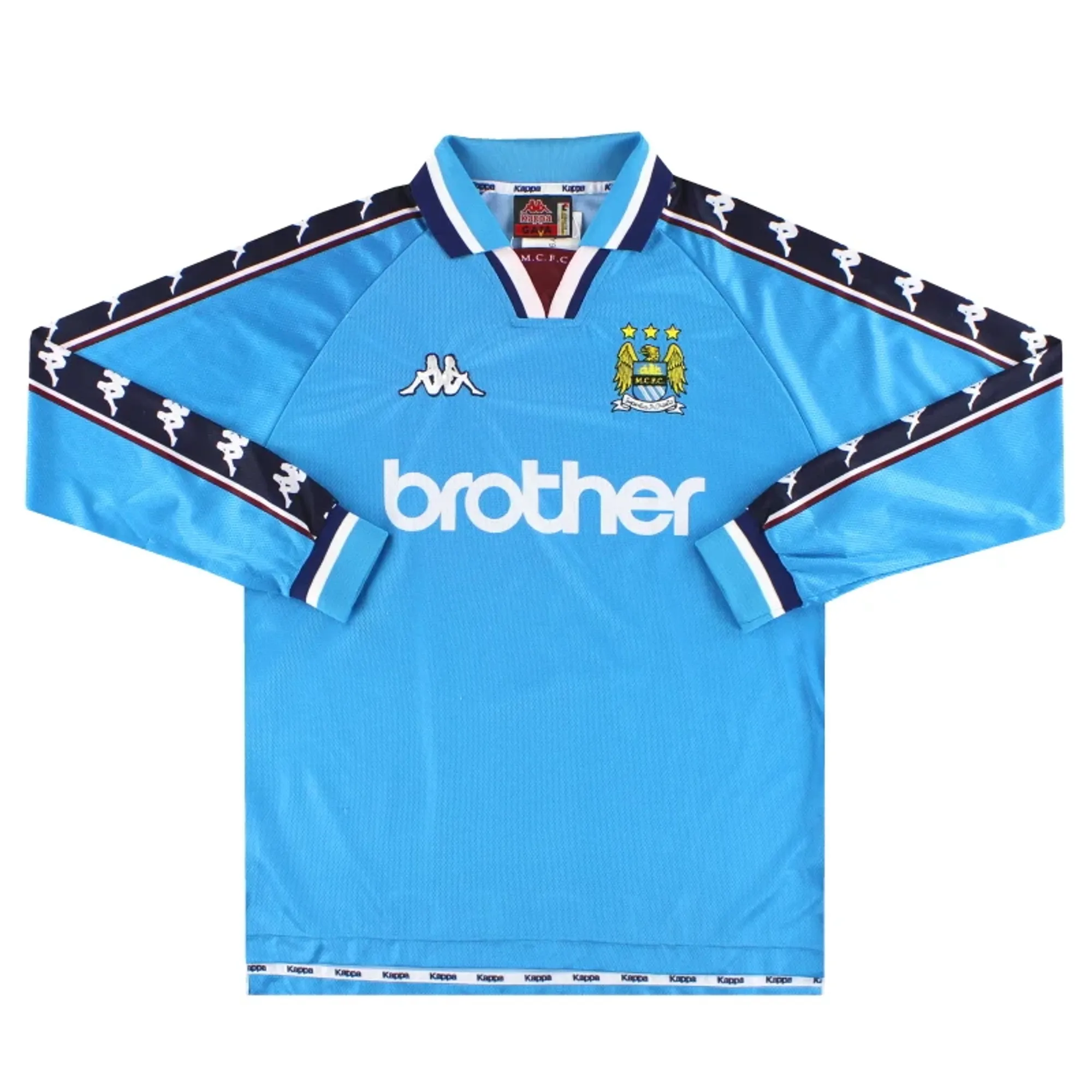 1997-99 Manchester City Home Shirt L/S L - Manchester City / Excellent 