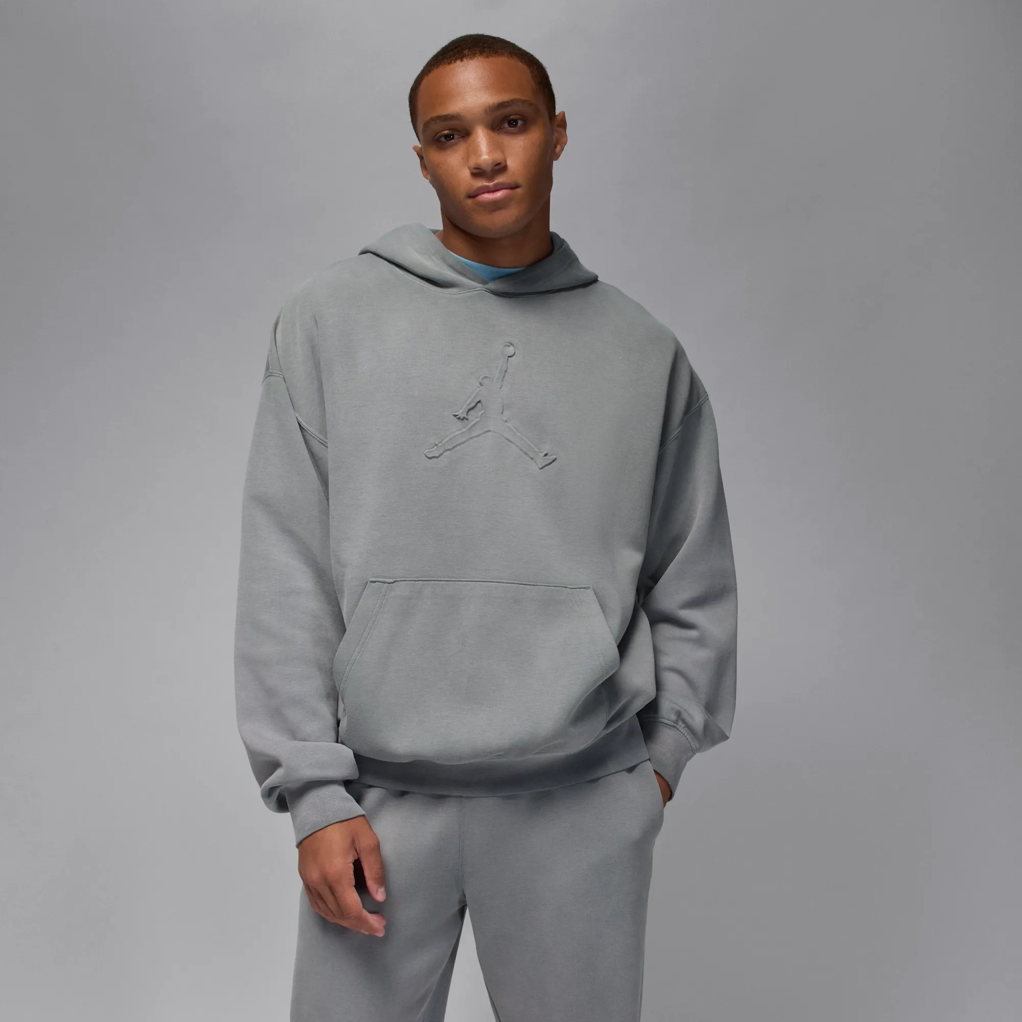 Nike Tatum Hoop Fleece Men's Dri-FIT Pullover Hoodie - Grey - Cotton