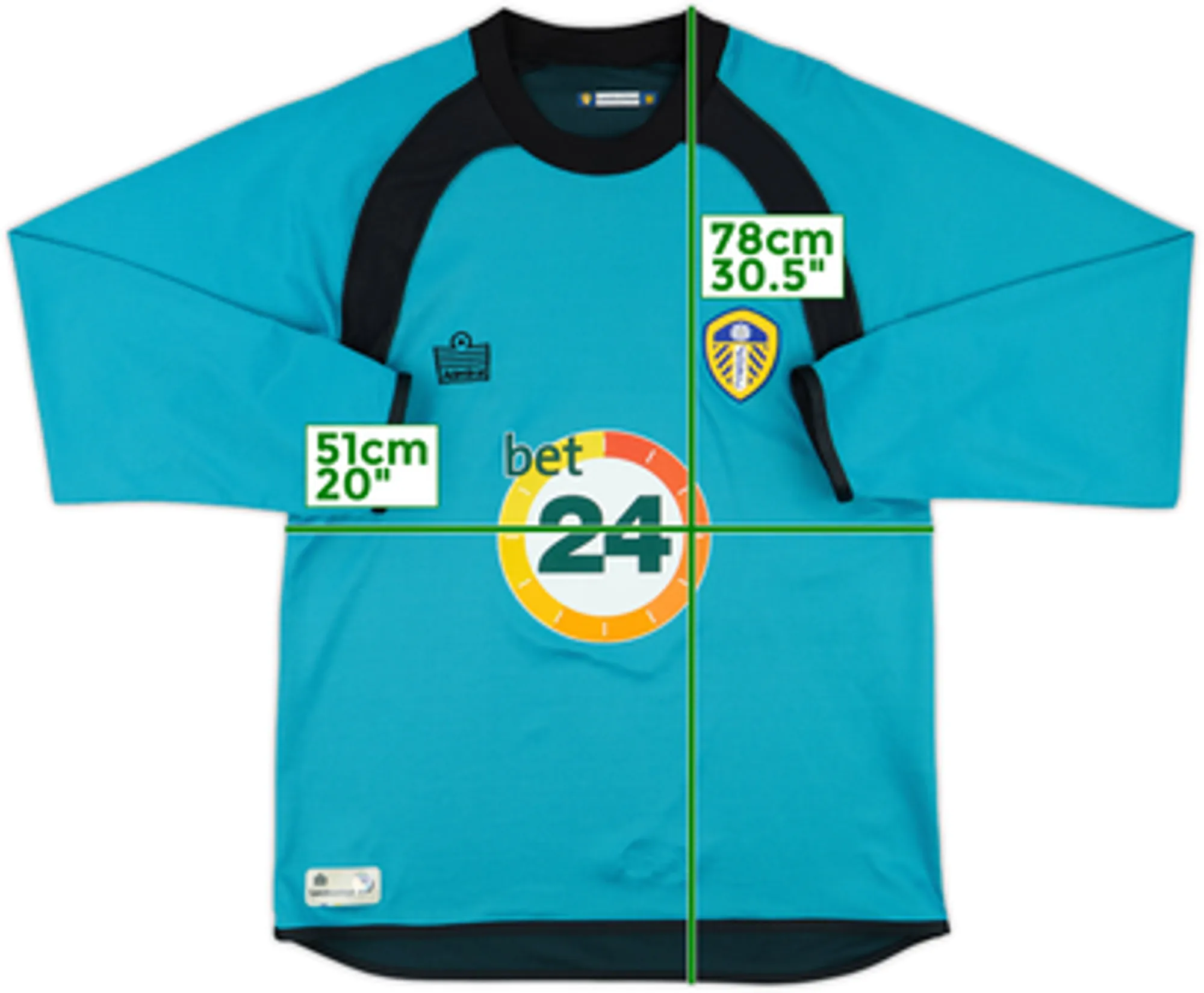 Admiral Leeds United Mens LS Goalkeeper Home Shirt 2006/07