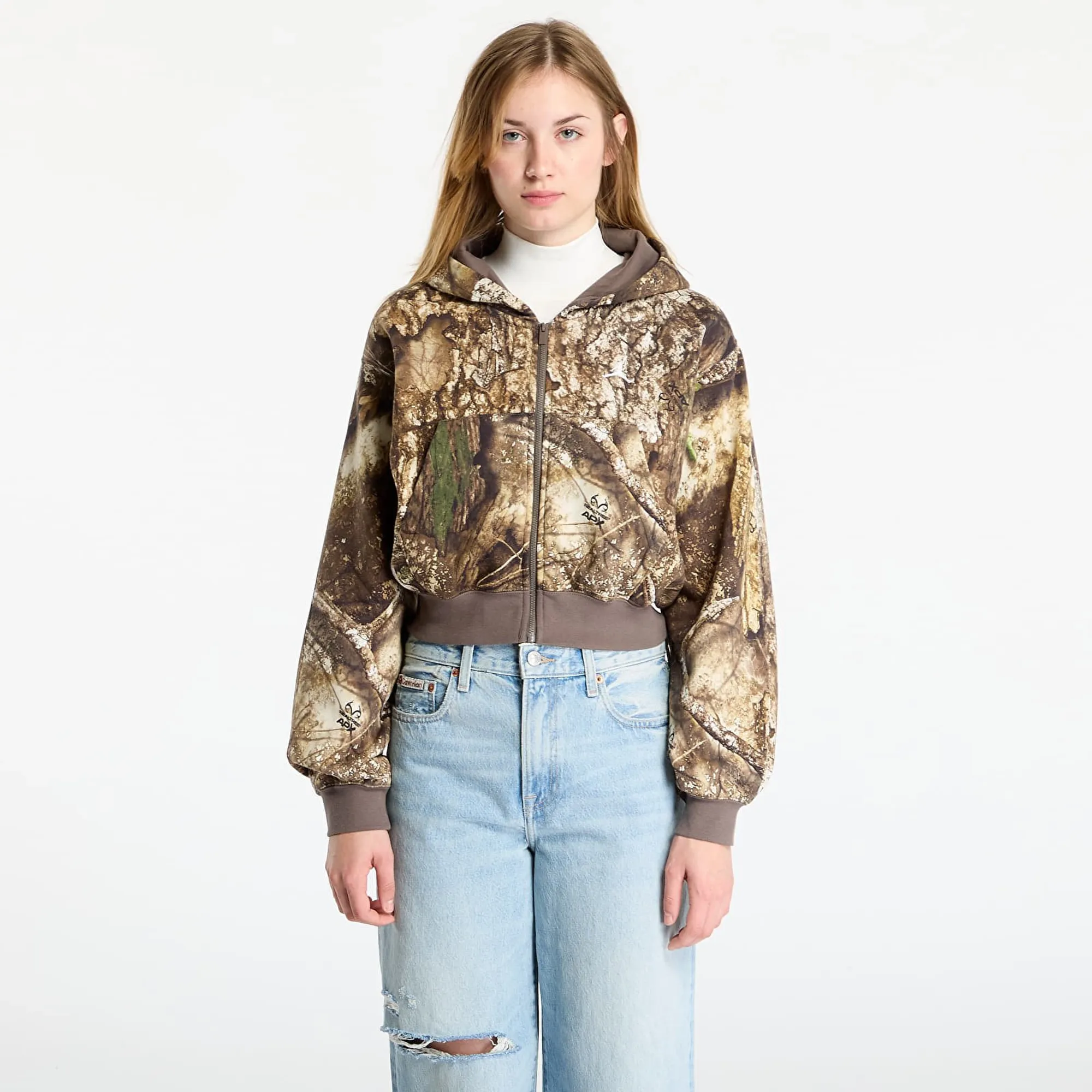 Sweatshirt Jordan Brooklyn Fleece Women's Realtree Mod Crop Full-Zip Hoodie Sail/ Sail L