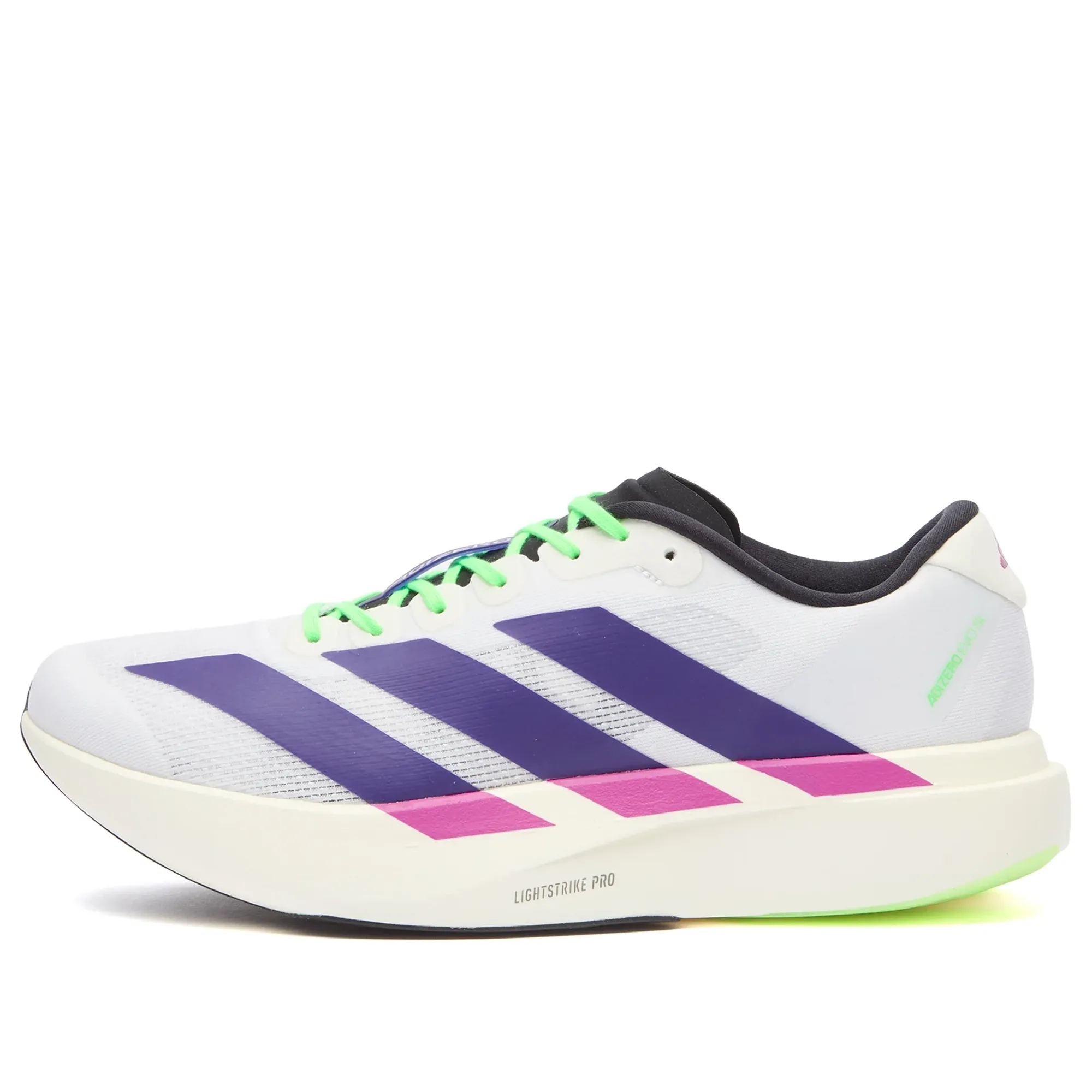 adidas Adizero Evo SL Sneaker White/Collegiate Purple/Lime Burst