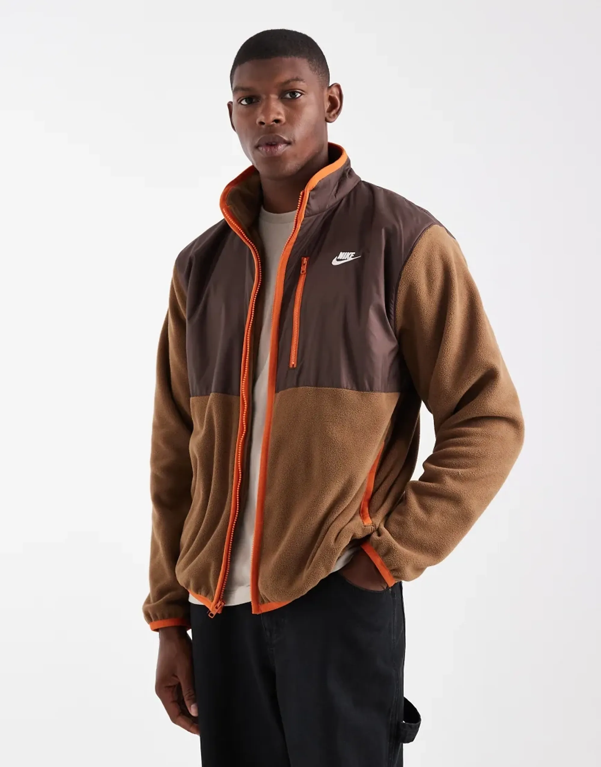 Nike Club Fleece Jacket In Brown