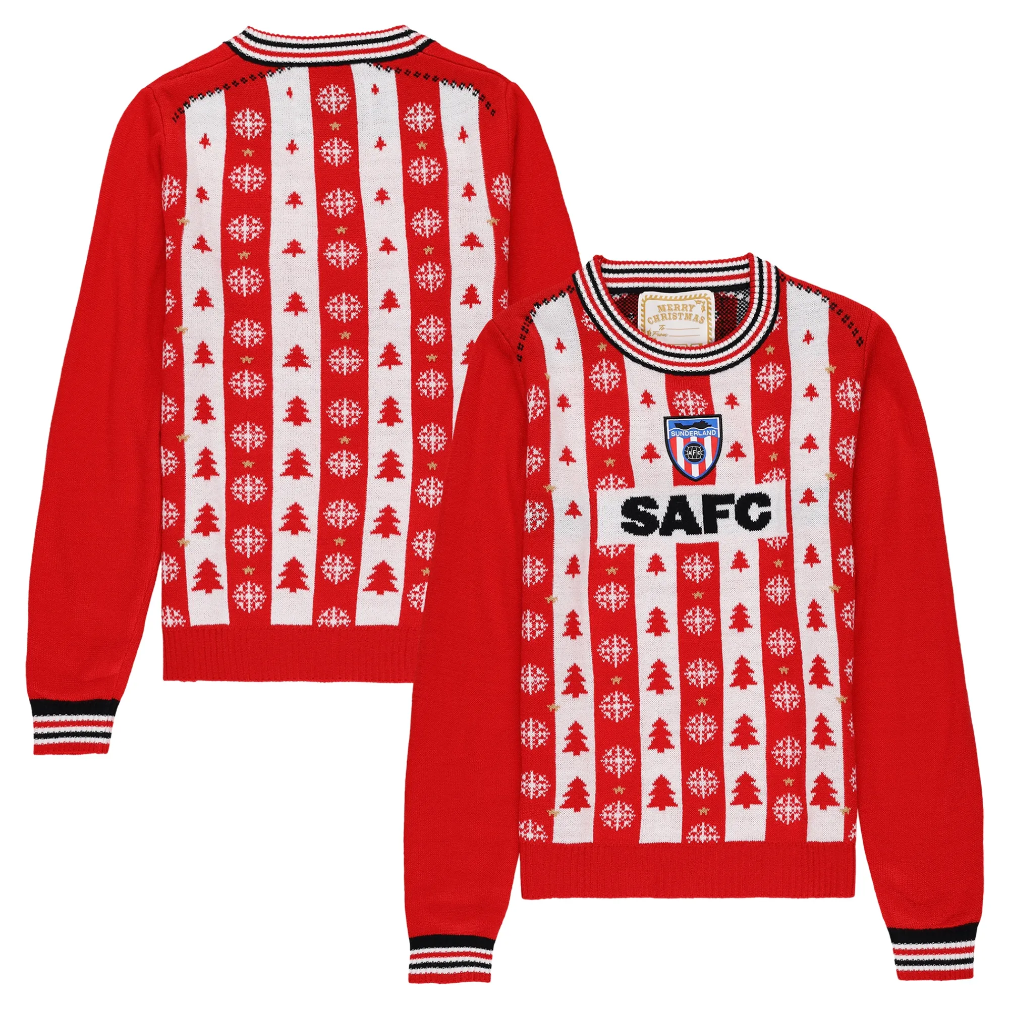 Sunderland Retro Christmas Jumper - Red/White - Kids
